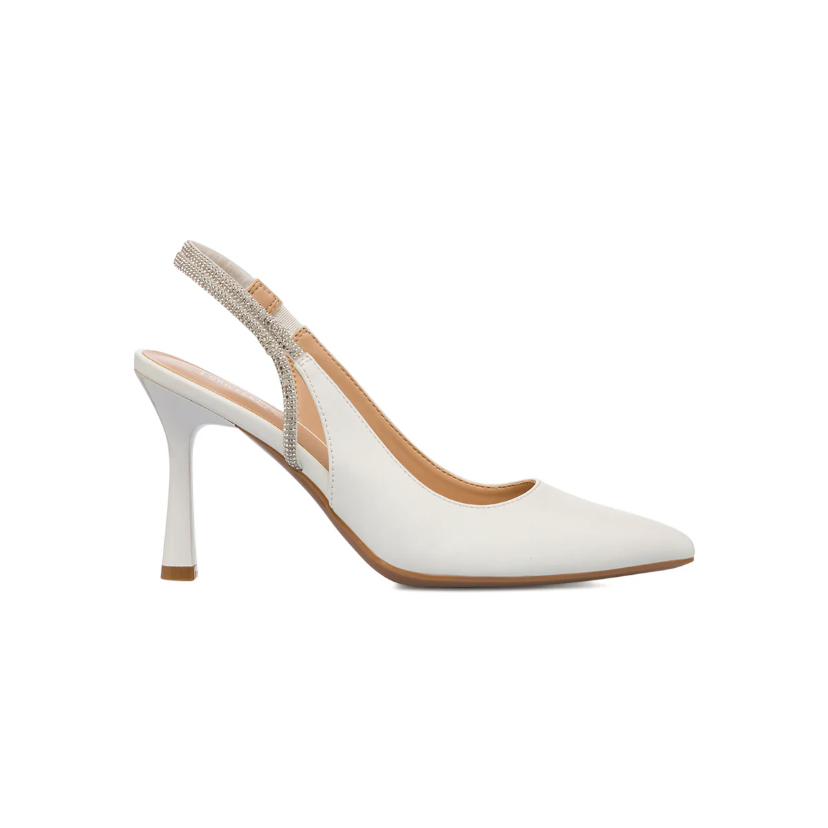 Décolleté bianche da Donna con strass e tacco a stiletto 9 cm Lora Ferres - Image 4