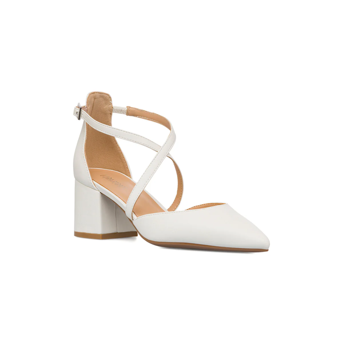 Décolleté bianche da Donna con cinturino incrociato e tacco 6 cm Lora Ferres - Image 5