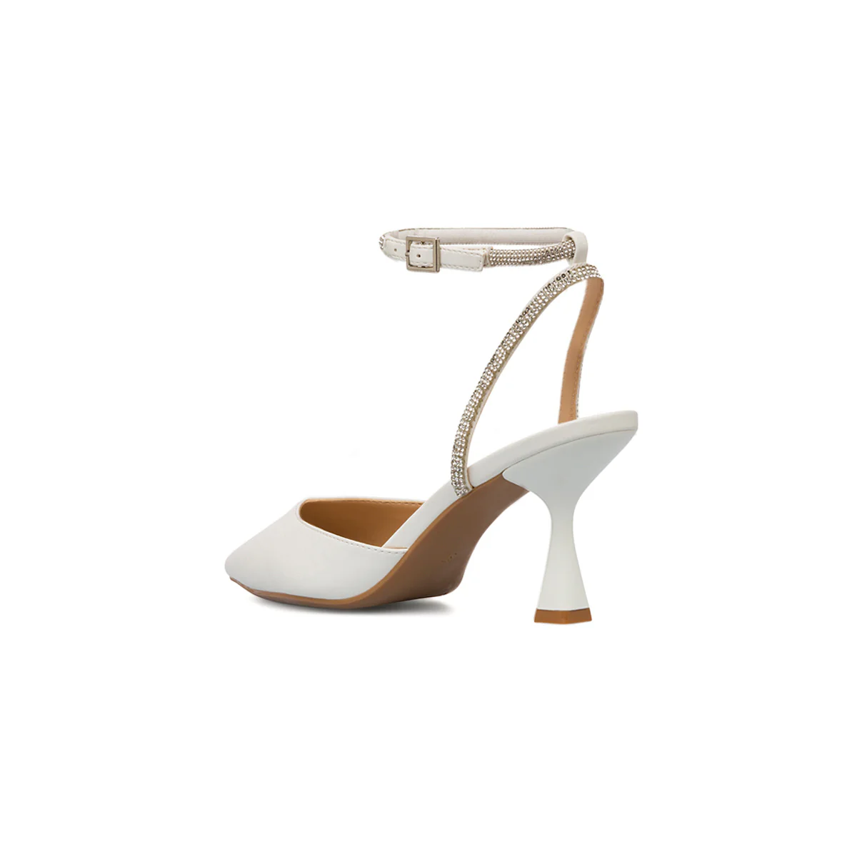 Décolleté bianche da Donna con strass e tacco a rocchetto 7,5 cm Lora Ferres - Image 3