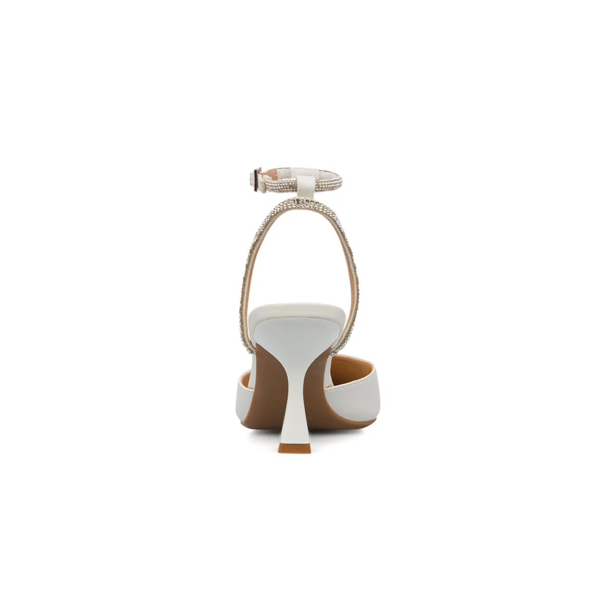 Décolleté bianche da Donna con strass e tacco a rocchetto 7,5 cm Lora Ferres - Image 4