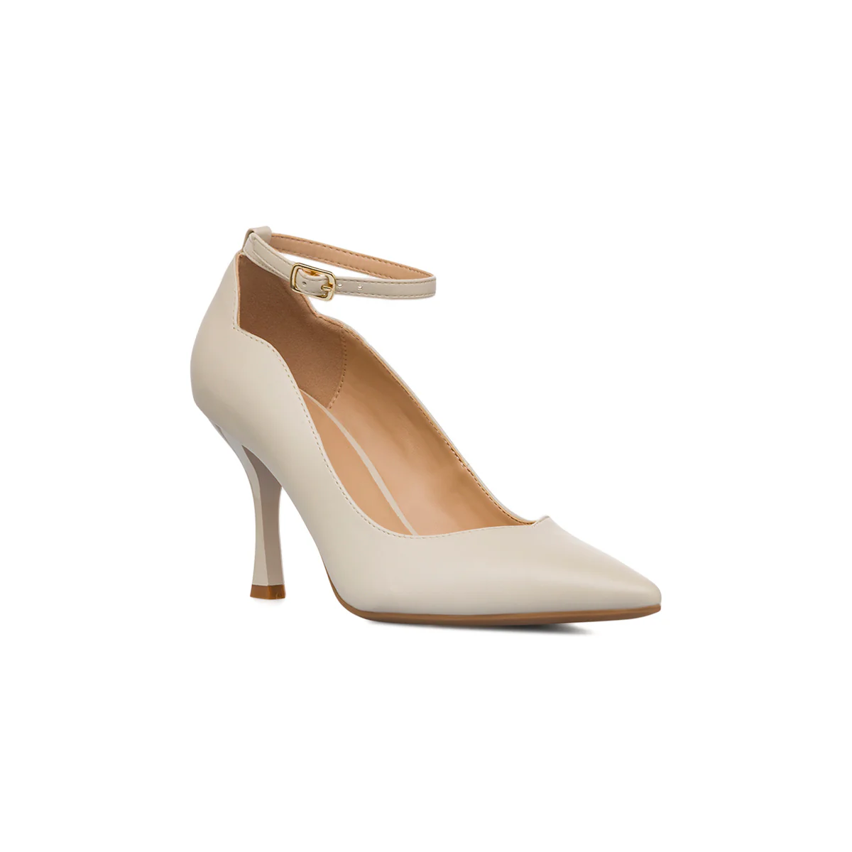 Décolleté bianco off-white da Donna con cinturino e tacco 8 cm Lora Ferres - Image 5