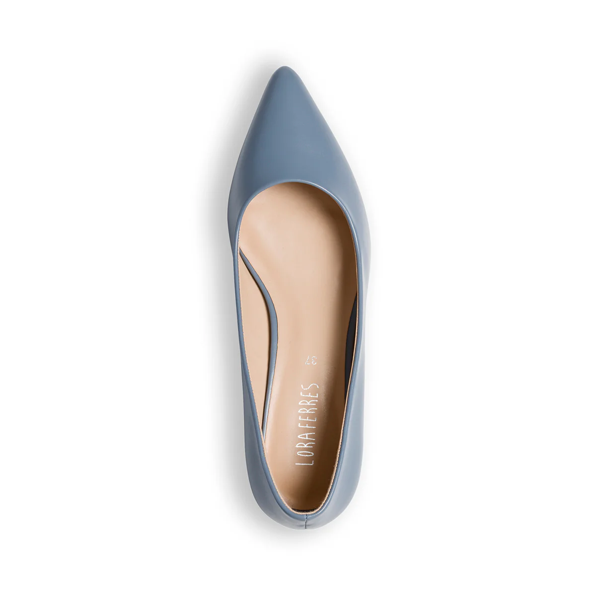 Décolleté azzurre con punta sfilata e tacco 3 cm Lora Ferres - Image 7