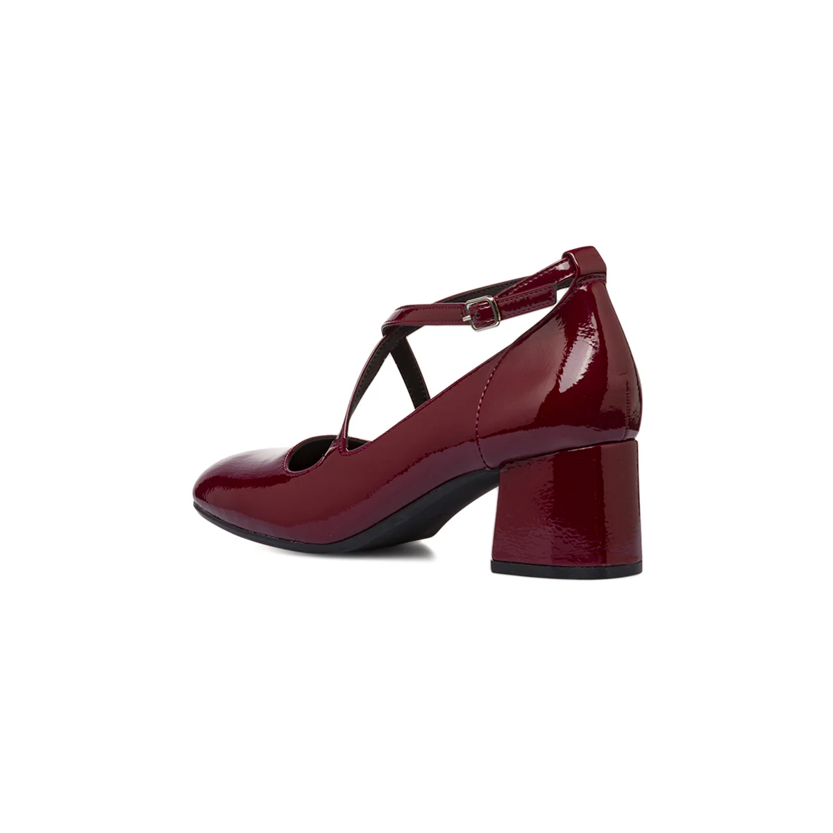 Décolleté Mary Jane bordeaux burgundy da donna con cinturini incrociati Swish Jeans tacco 5,5 cm - Image 6