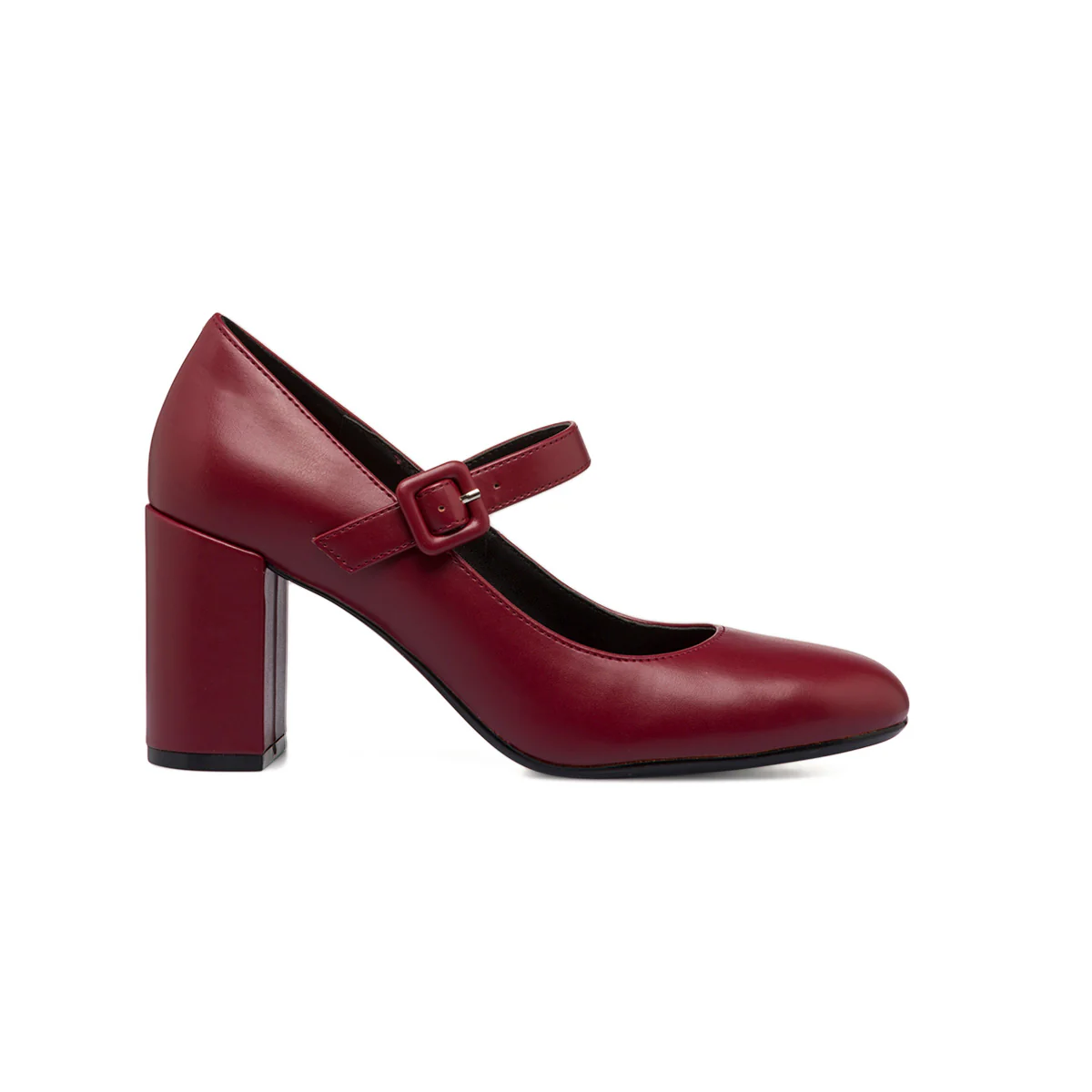 Décolleté Mary Jane bordeaux con cinturino e tacco a blocco 8 cm Lora Ferres - Image 4