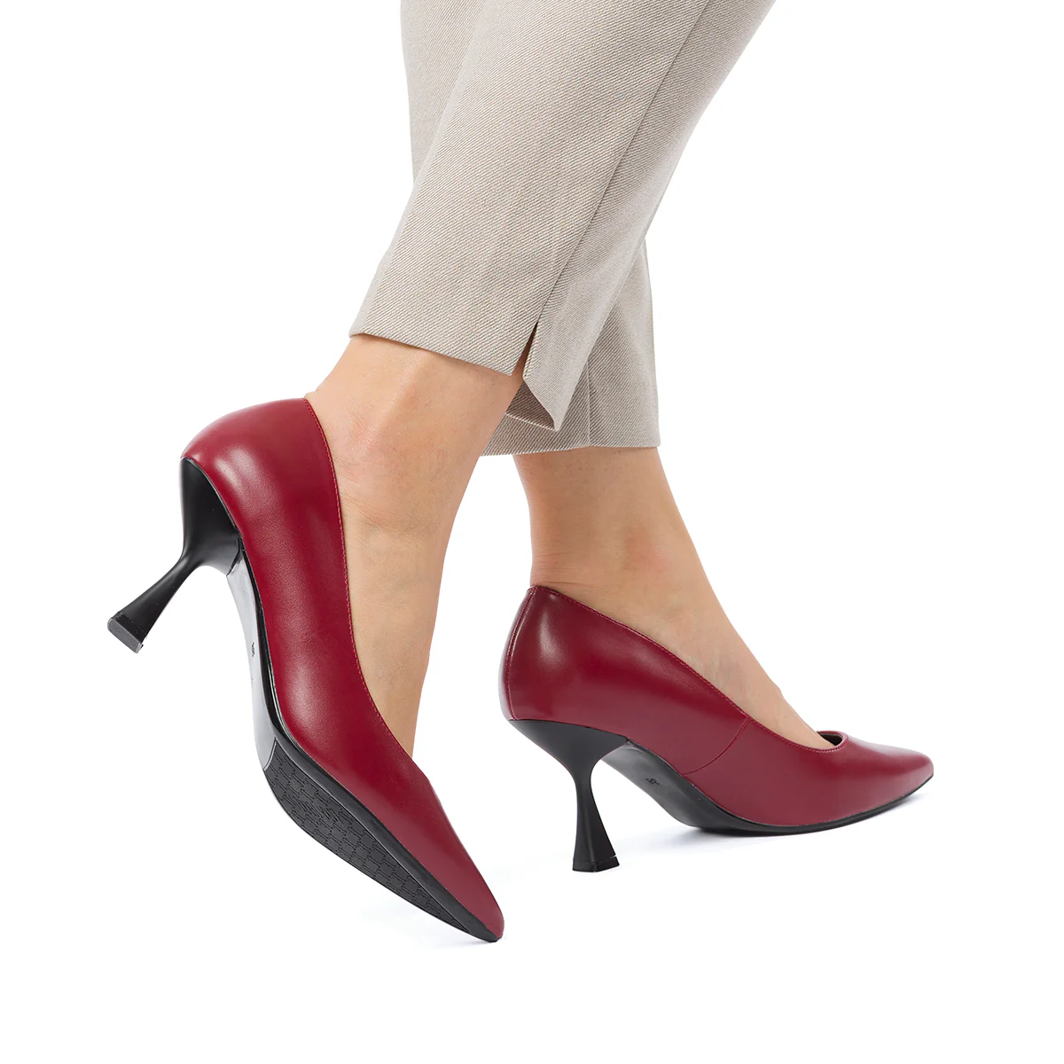 Décolleté bordeaux con tacco a rocchetto 7,5 cm Lora Ferres - Image 3