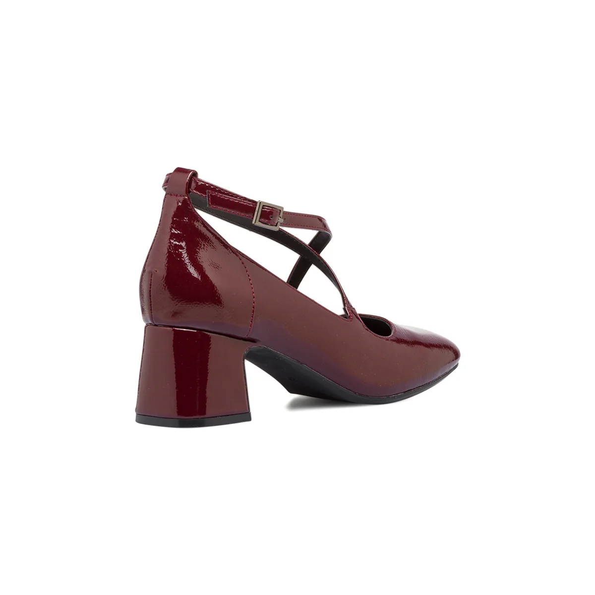 Décolleté bordeaux in vernice con cinturini incrociati Lora Ferres - Image 7
