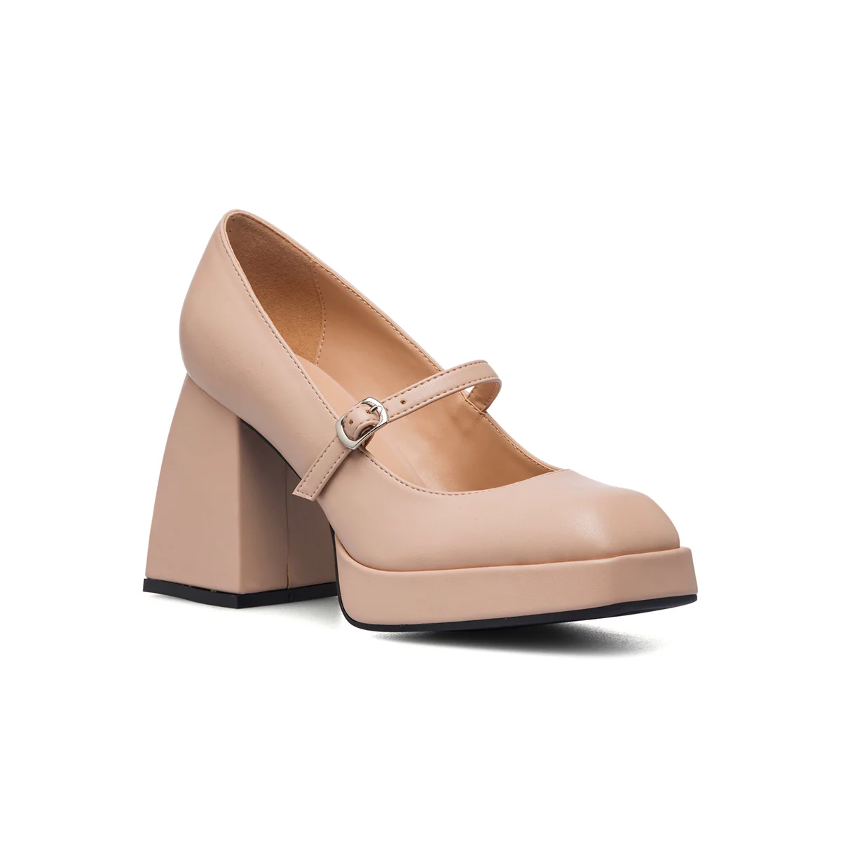 Décolleté color nude con tacco quadrato 8 cm Lora Ferres - Image 2