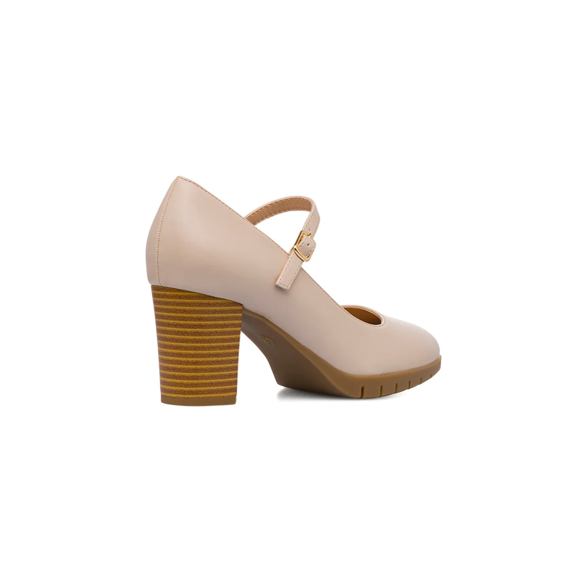 Décolleté comfort beige da Donna con cinturino e tacco a colonna 6 cm P Soft - Image 3