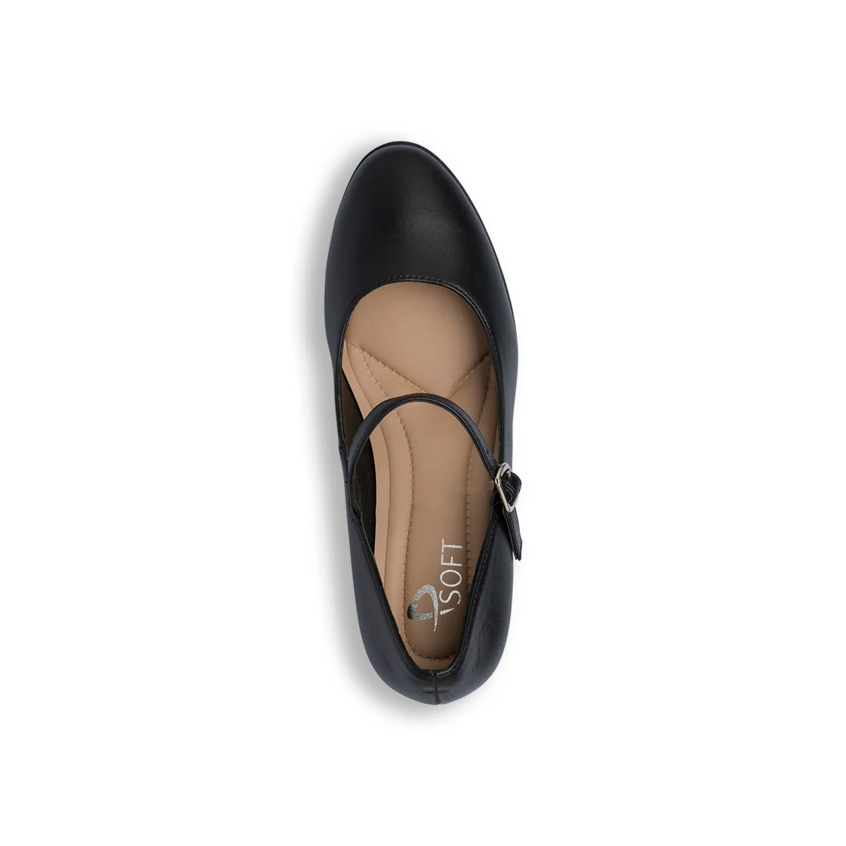 Décolleté comfort nere da Donna con cinturino e tacco a blocco 7 cm P Soft - Image 6
