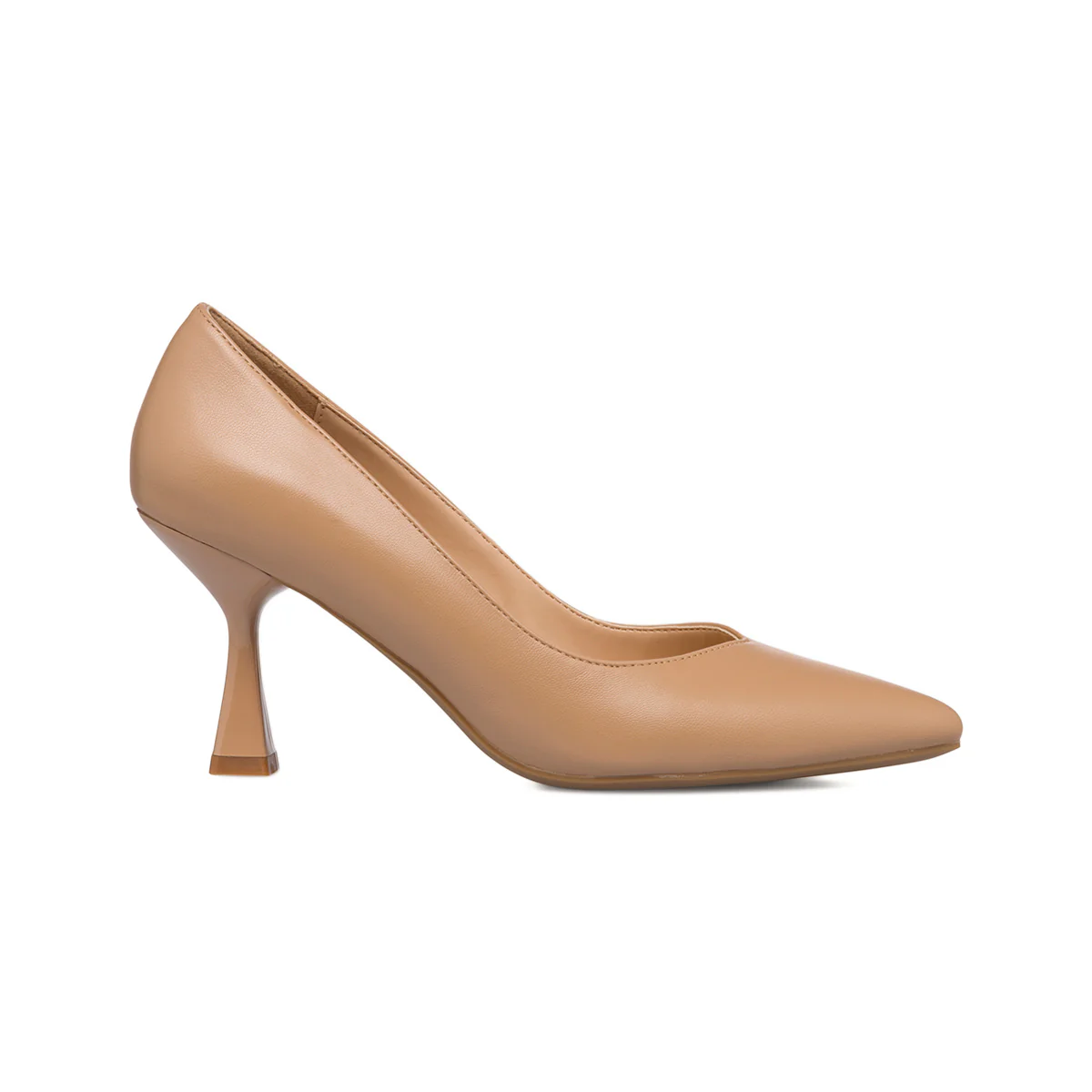 Décolleté da donna beige con tacco a campana 7,5 cm Lora Ferres