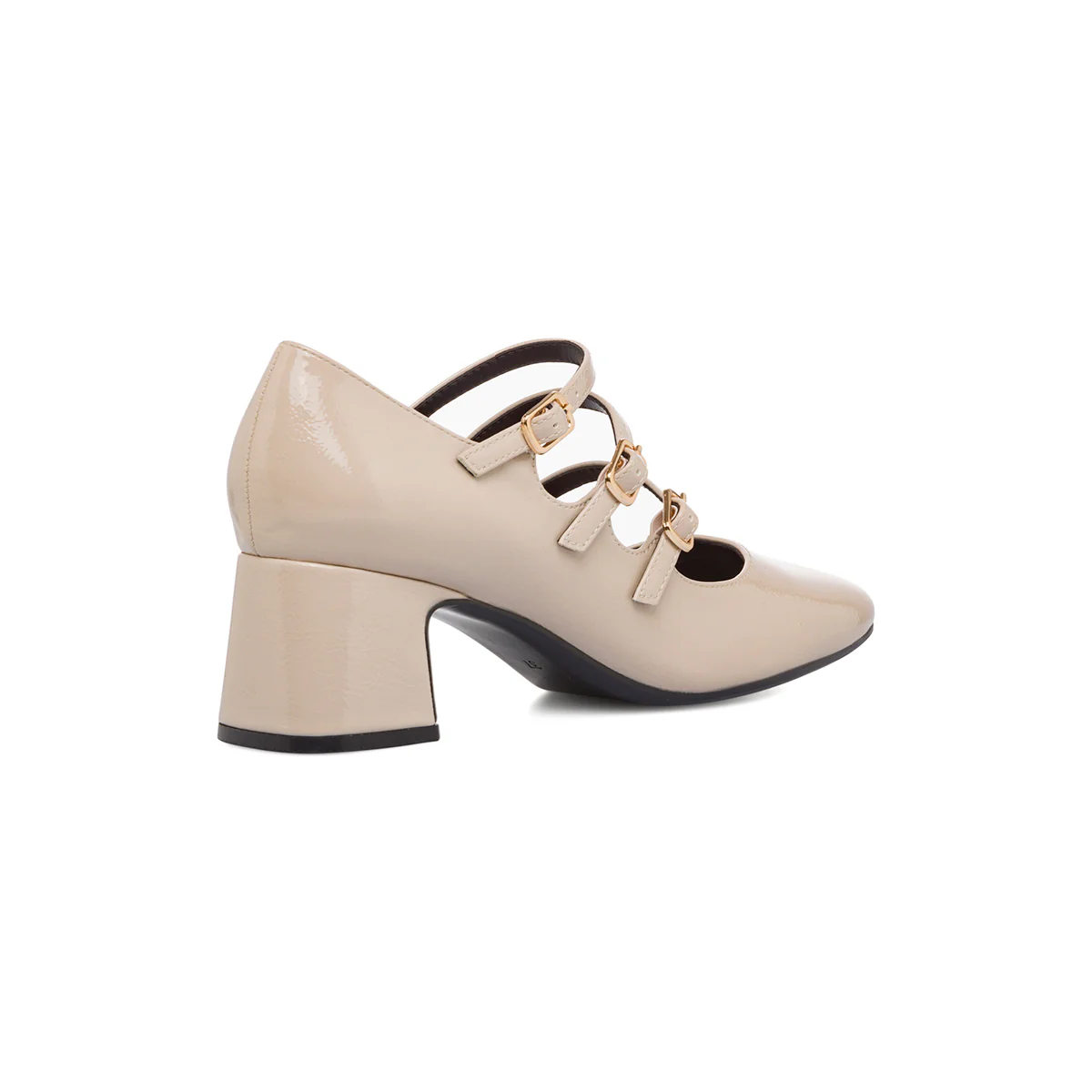 Décolleté Mary Jane da donna beige effetto vernice Swish Jeans con tacco 6 cm e cinturino alla caviglia - Image 6