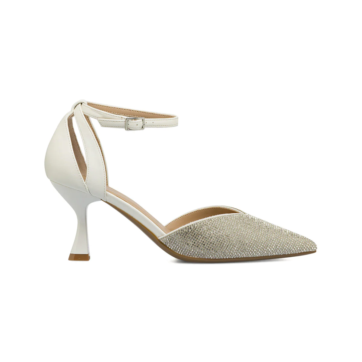 Décolleté da donna bianche con strass e tacco 7,5 cm Lora Ferres - Image 2
