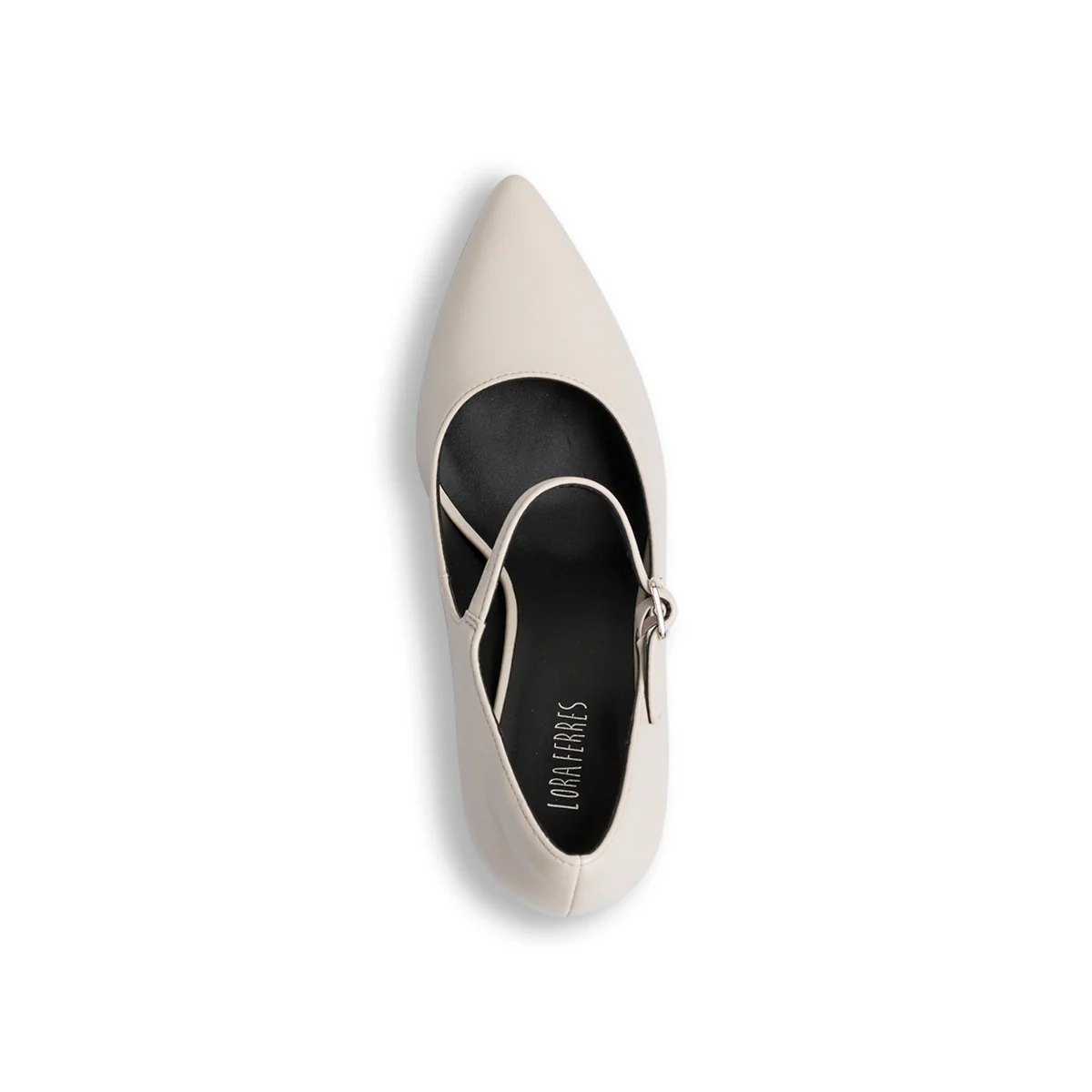 Décolleté Mary Jane da donna bianche Lora Ferres con tacco campana 9 cm e cinturino alla caviglia - Image 8