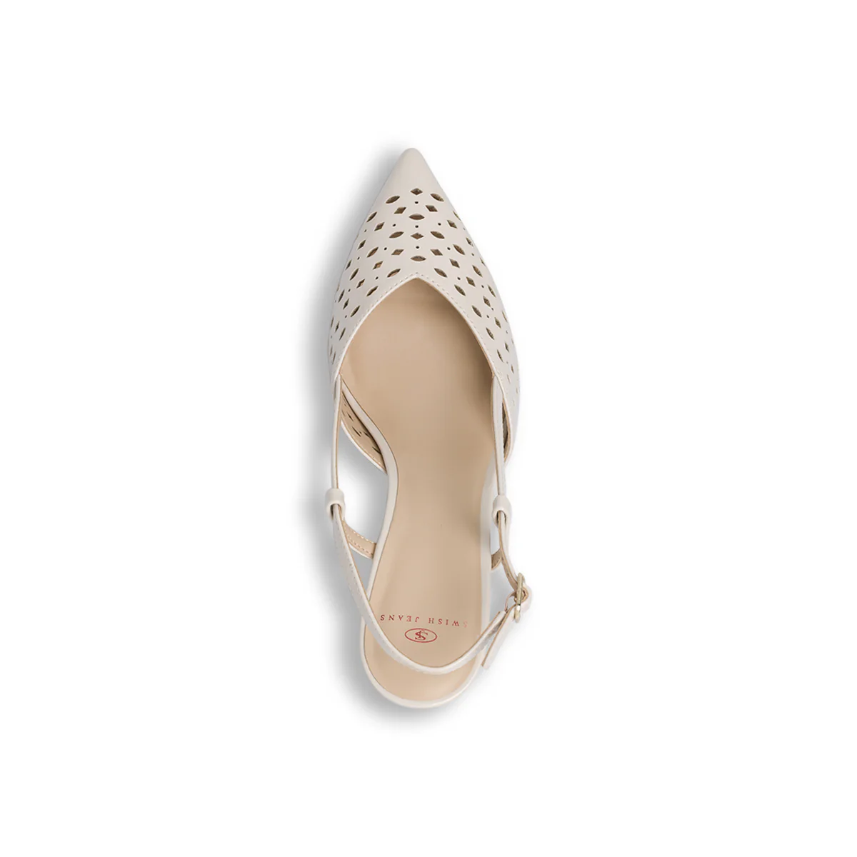 Décolleté da donna bianche slingback con tacco e trafori Swish Jeans - Image 5