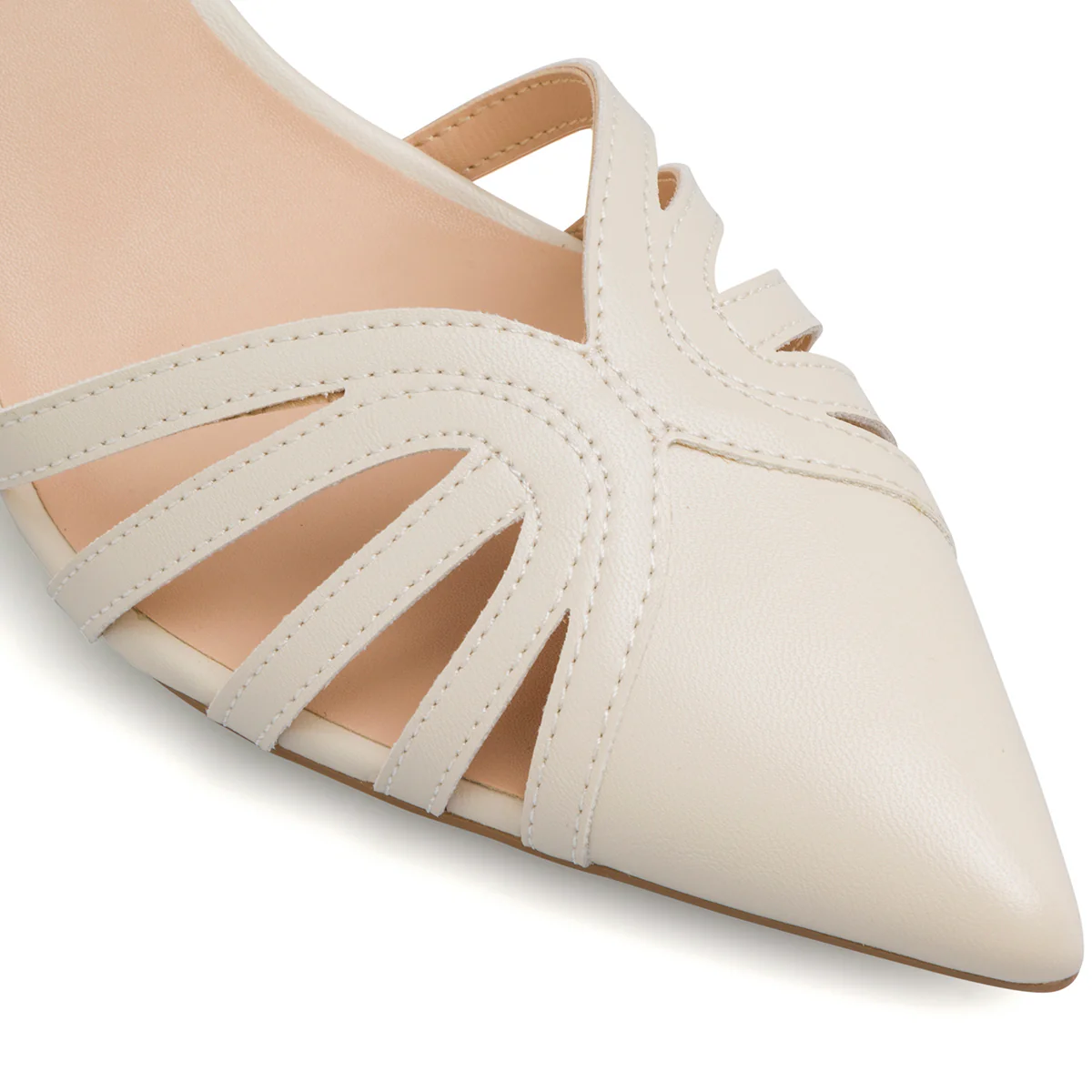 Décolleté da donna bianco off-white con tacco a blocco 8 cm Lora Ferres - Image 4
