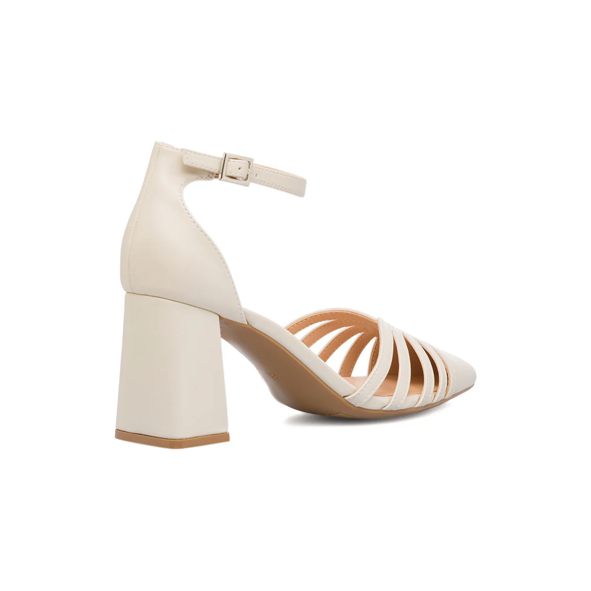 Décolleté da donna bianco off-white con tacco a blocco 8 cm Lora Ferres - Image 7