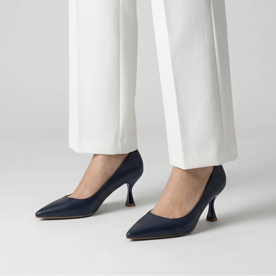 Décolleté da donna blu Lora Ferres con tacco a rocchetto 7,5 cm