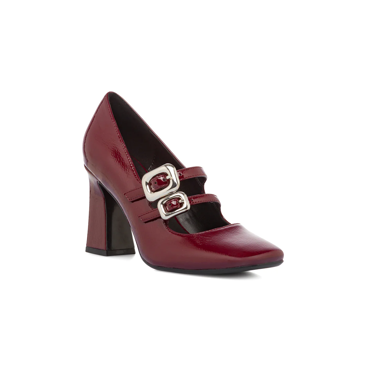 Décolleté Mary Jane da donna bordeaux burgundy effetto vernice con tacco 8 cm Swish Jeans - Image 5