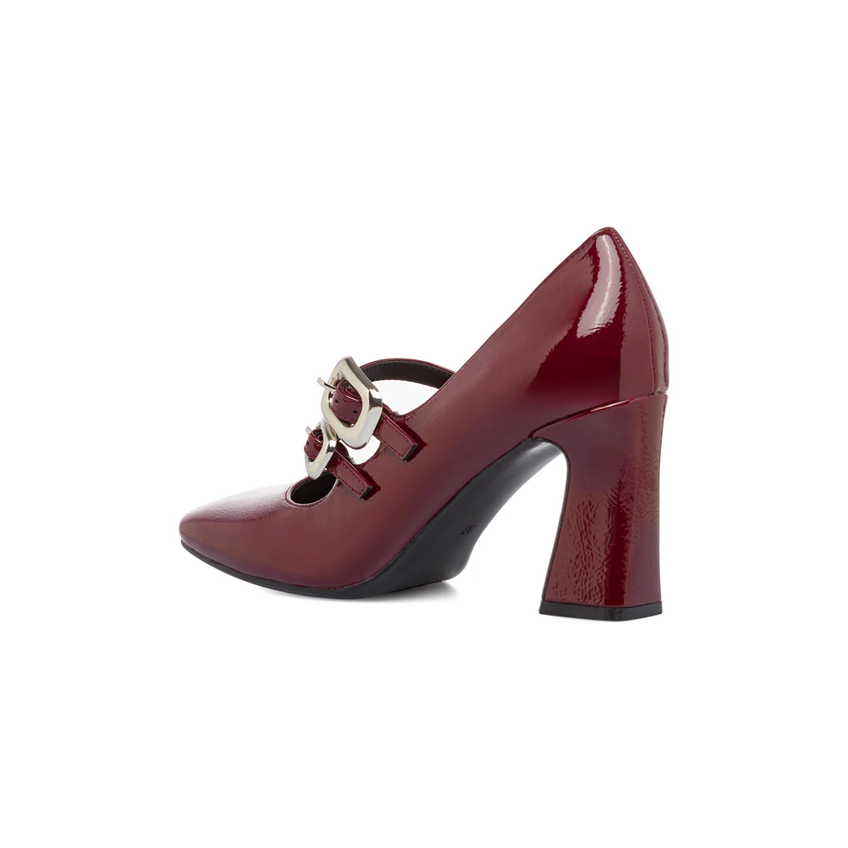Décolleté Mary Jane da donna bordeaux burgundy effetto vernice con tacco 8 cm Swish Jeans - Image 6