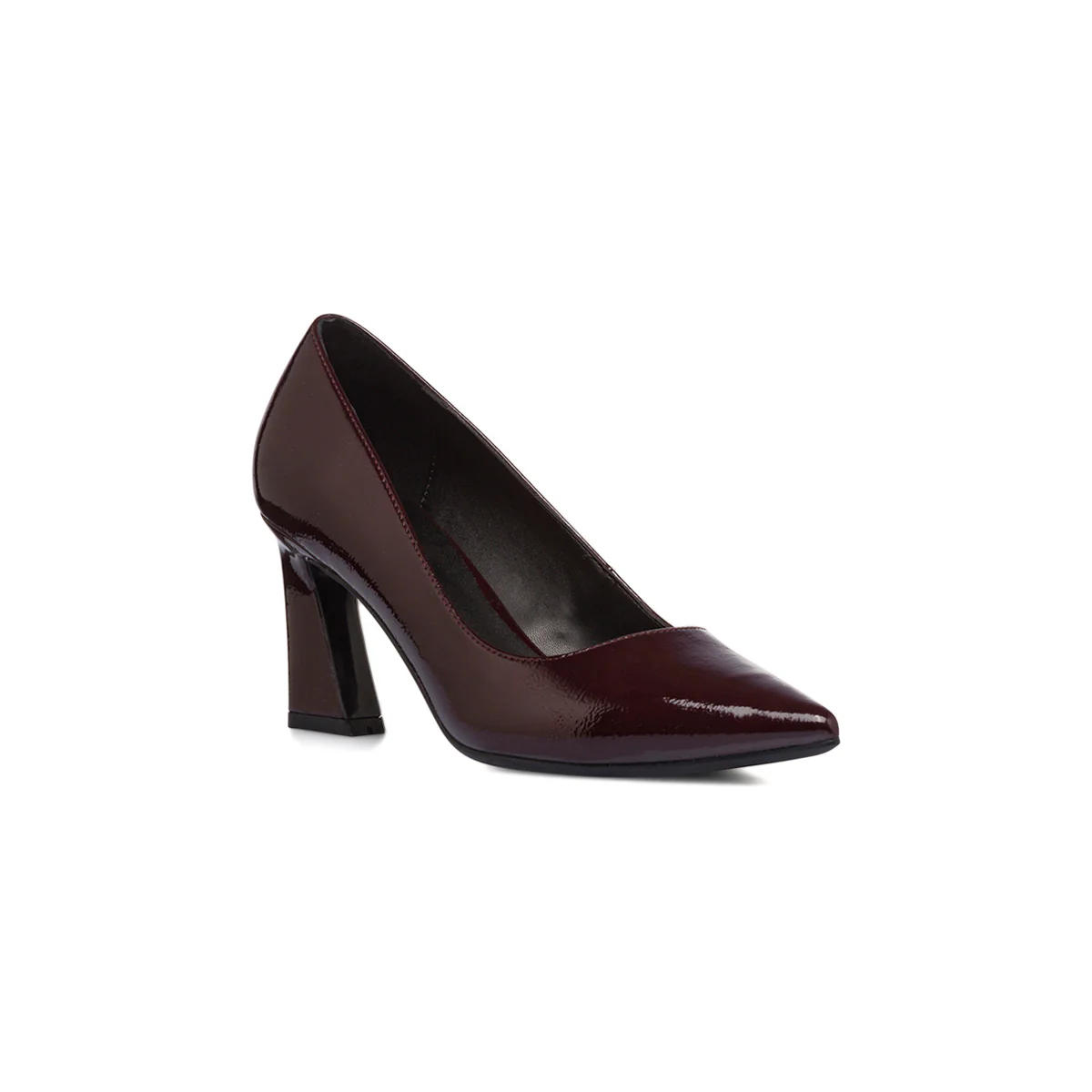 Décolleté da donna bordeaux effetto vernice con tacco campana 7,5 cm Lora Ferres - Image 2
