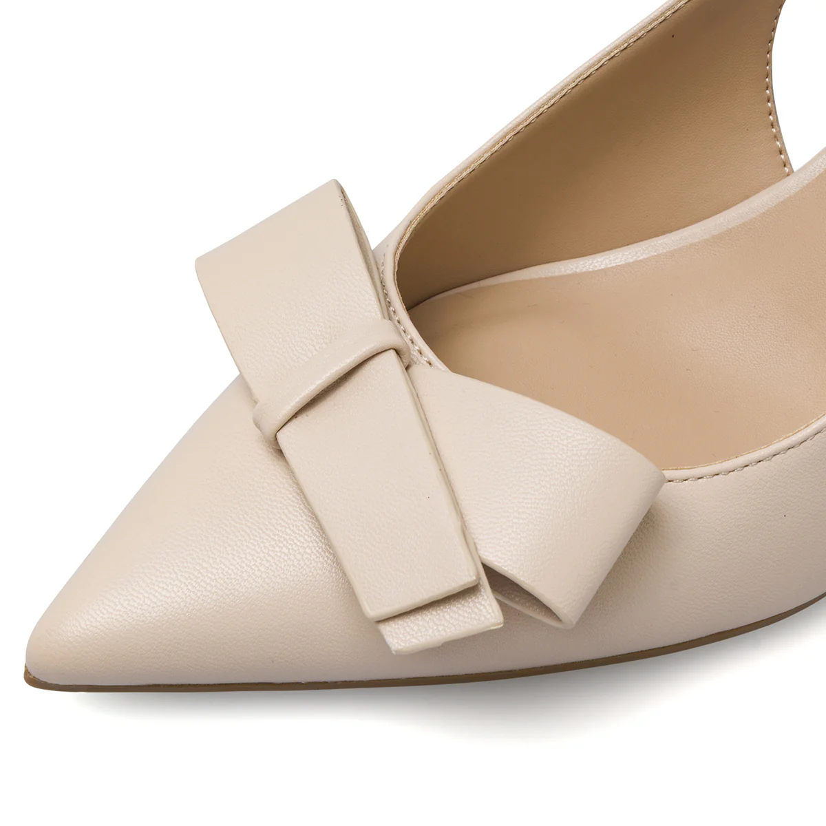 Décolleté da donna Lora Ferres beige con fiocco frontale e tacco 7,5 - Image 5