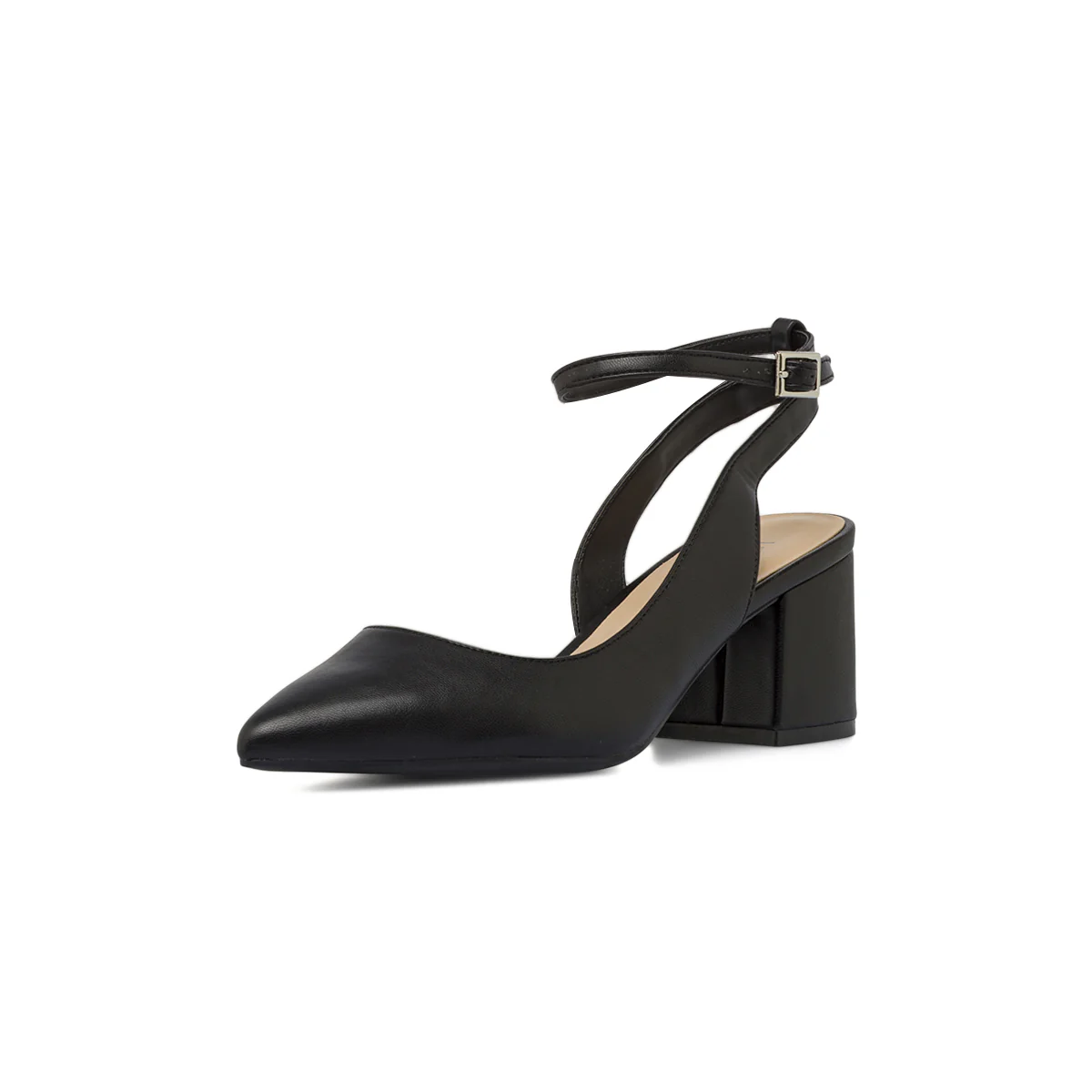 Décolleté da donna nere con cinturino e tacco colonna 7 cm Lora Ferres - Image 3