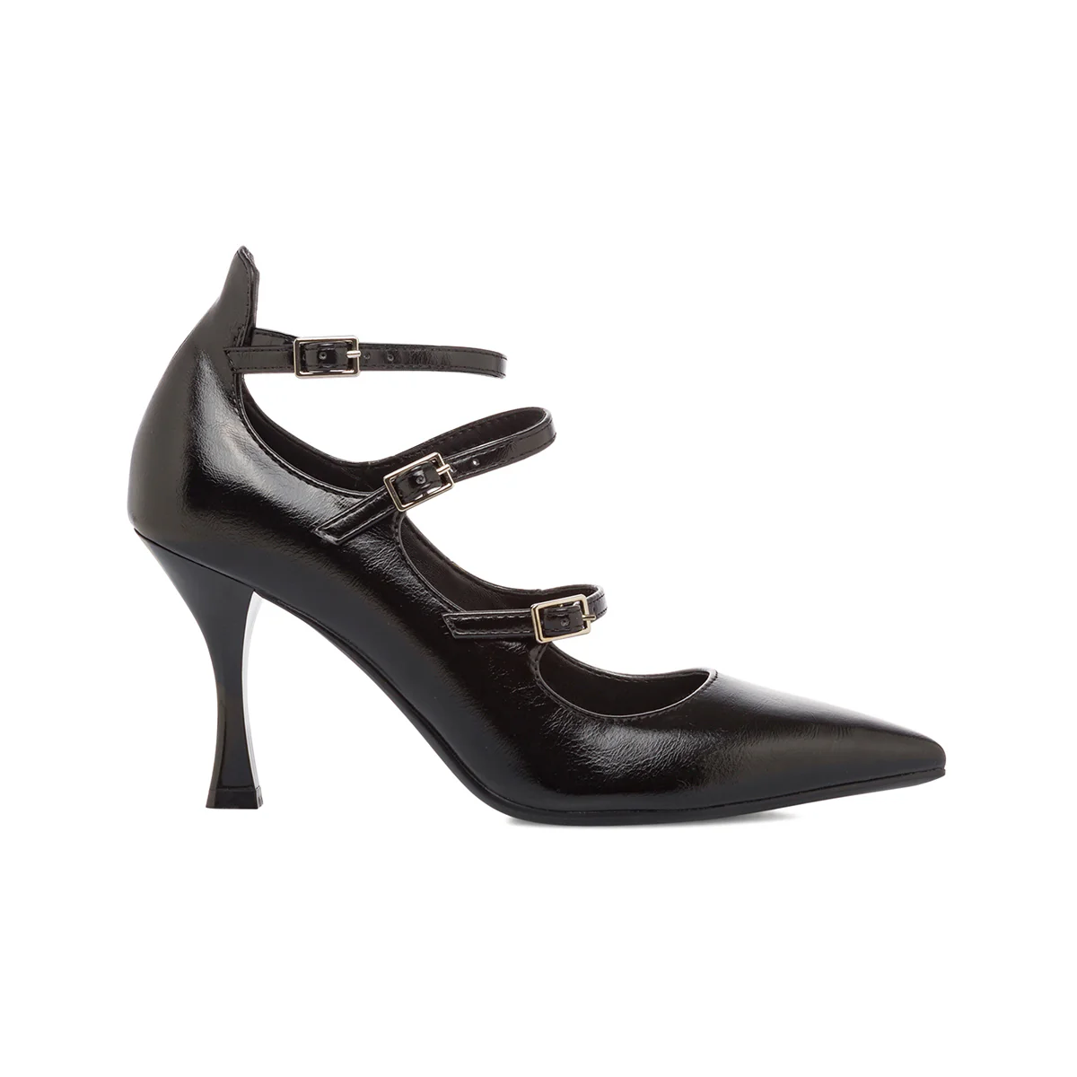 Décolleté Mary Jane da donna nere con tacco 8 cm e cinturini Lora Ferres - Image 4