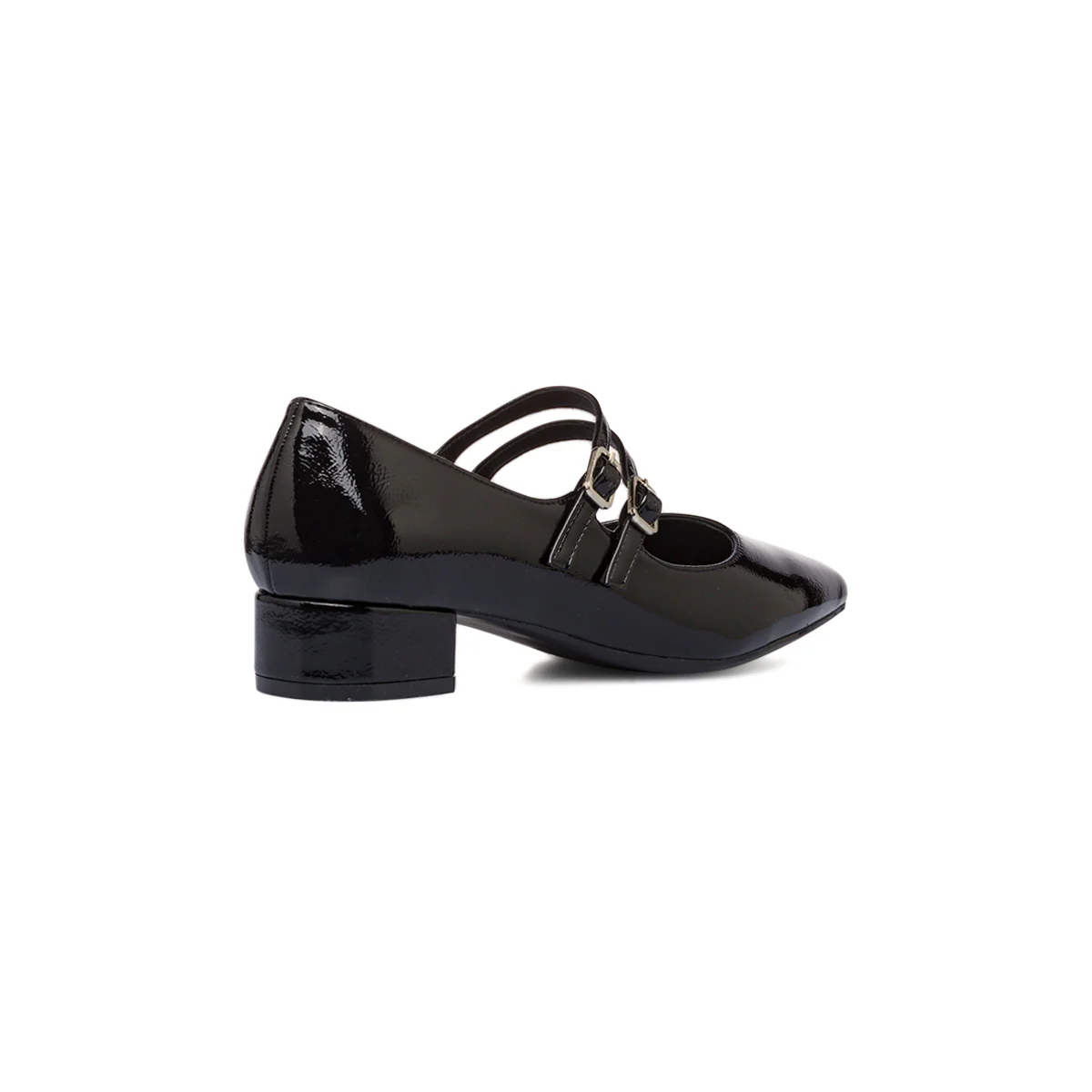 Décolleté Mary Jane da donna nere effetto vernice Lora Ferres con cinturini e tacco 3,5 cm - Image 6