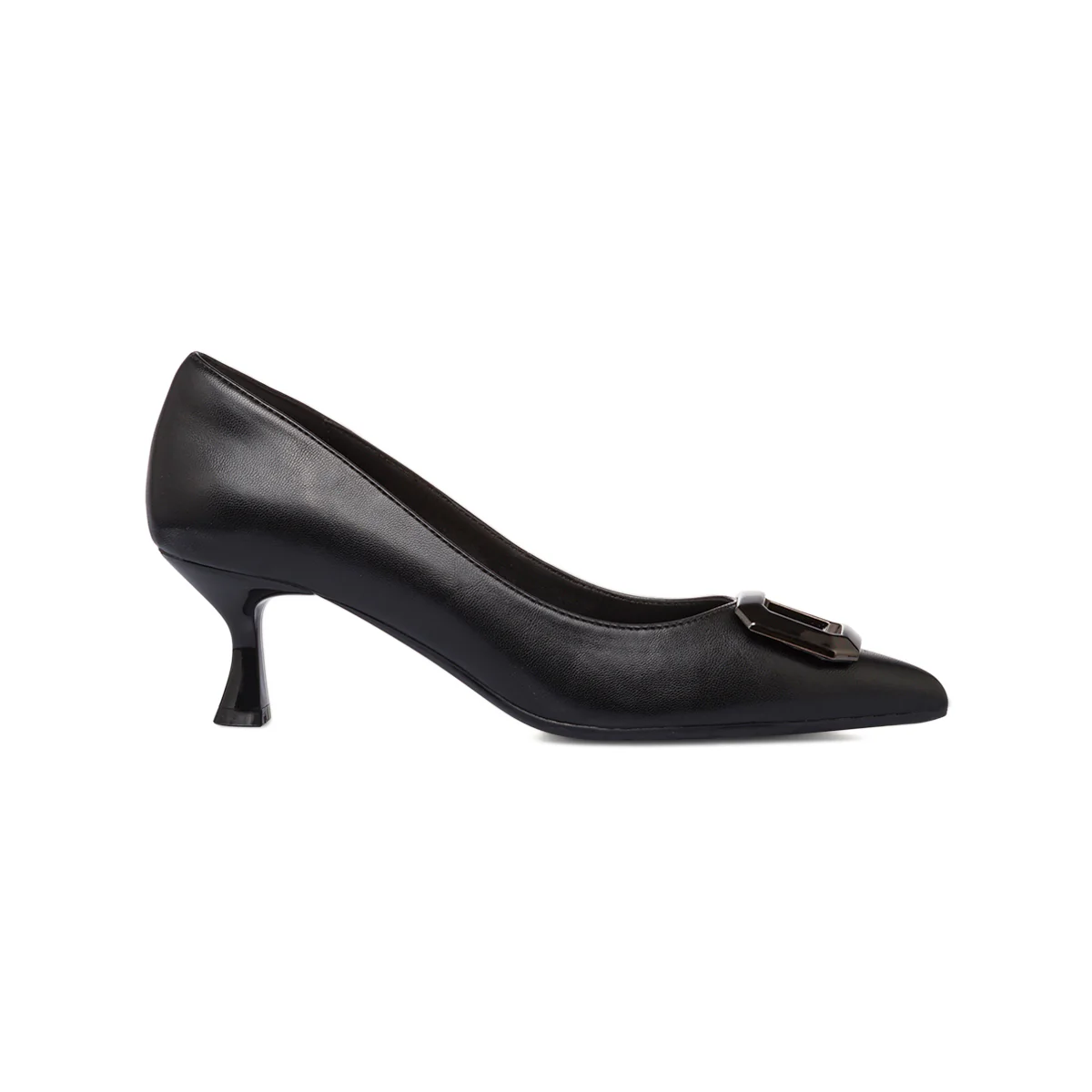 Décolleté da donna nere Lora Ferres con tacco 6 cm e dettagli in metallo - Image 4