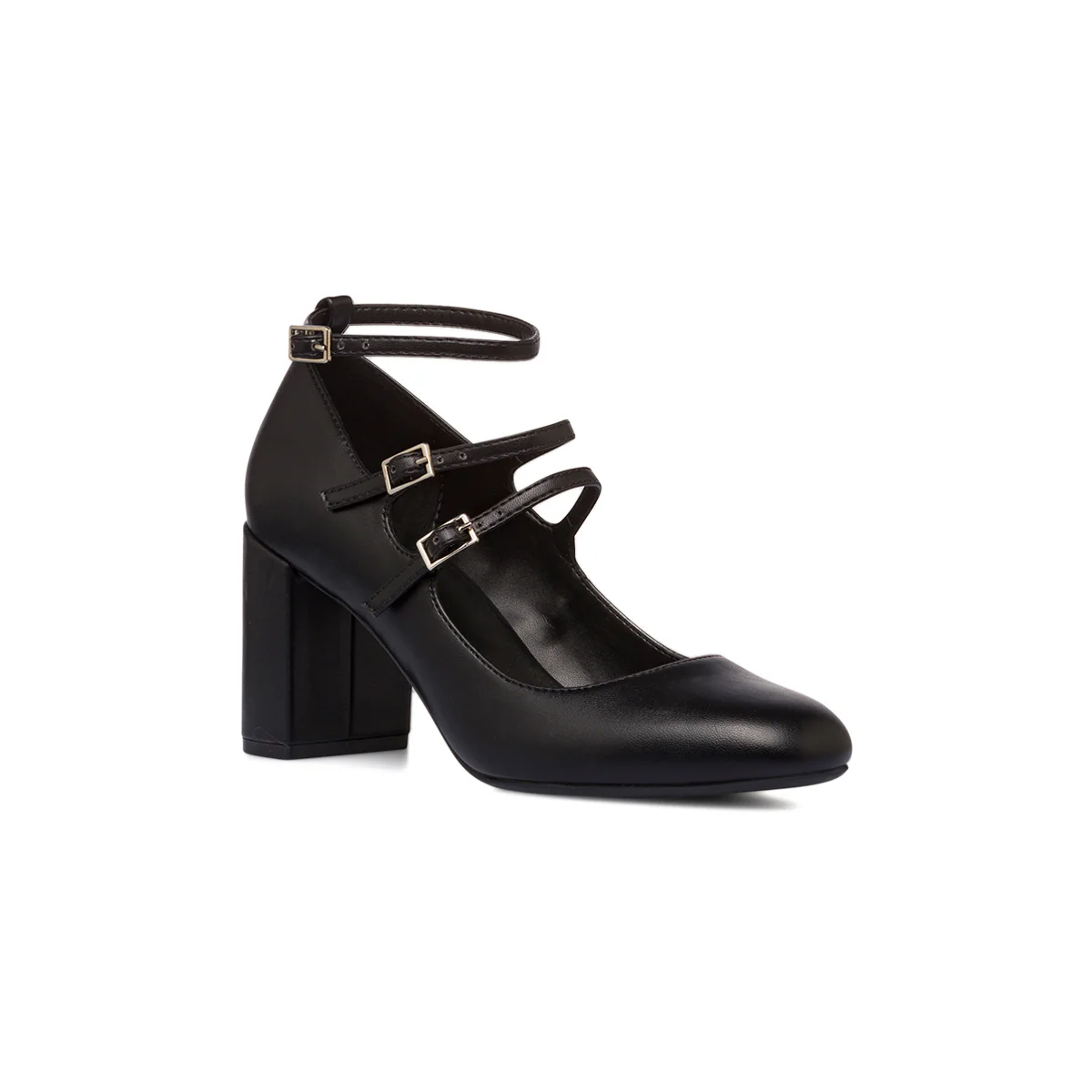 Décolleté Mary Jane da donna nere Lora Ferres con tacco 7,5 cm e cinturini - Image 2
