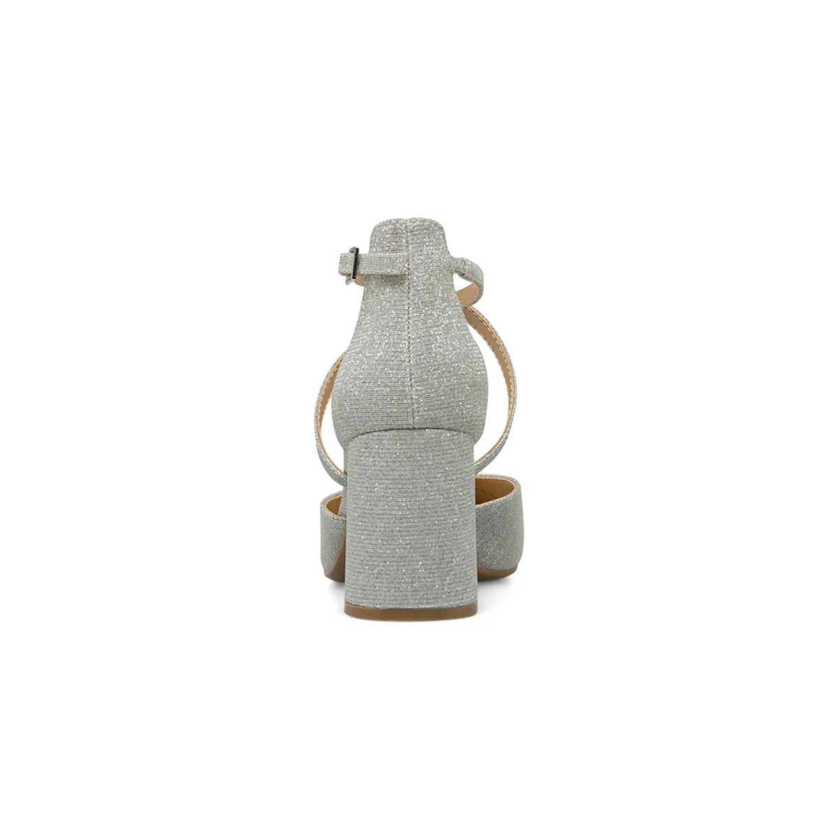 Décolleté donna Lora Ferres argento glitter con tacco blocco 7,5 cm - Image 4