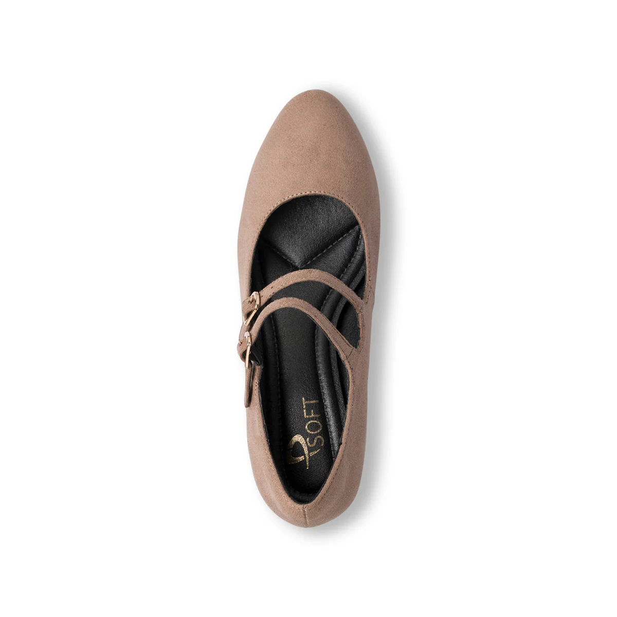Décolleté Mary Jane donna taupe effetto scamosciato con tacco 5 cm P Soft - Image 8