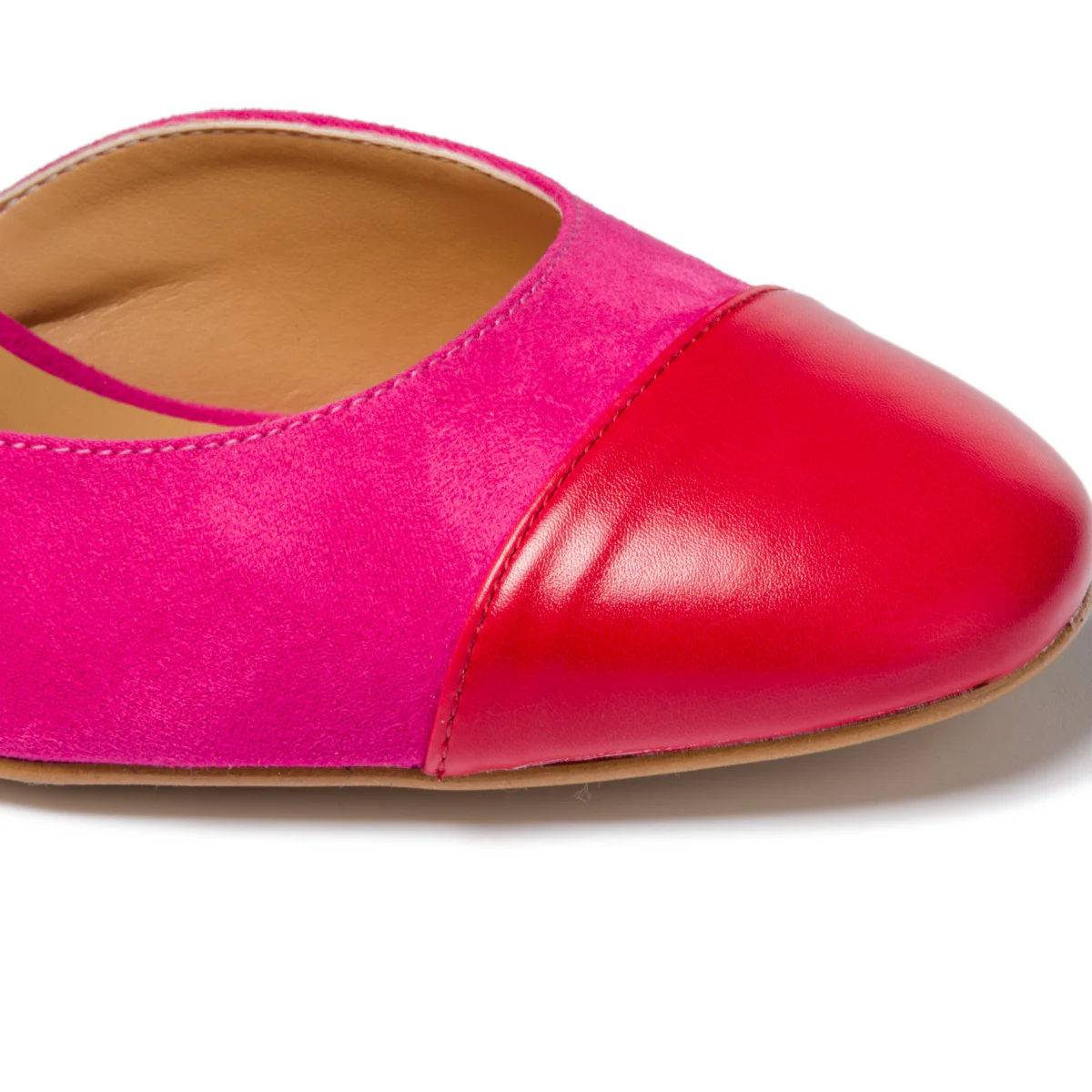 Décolleté fucsia e rosse in microfibra con tacco 5 cm Lora Ferres - Image 5