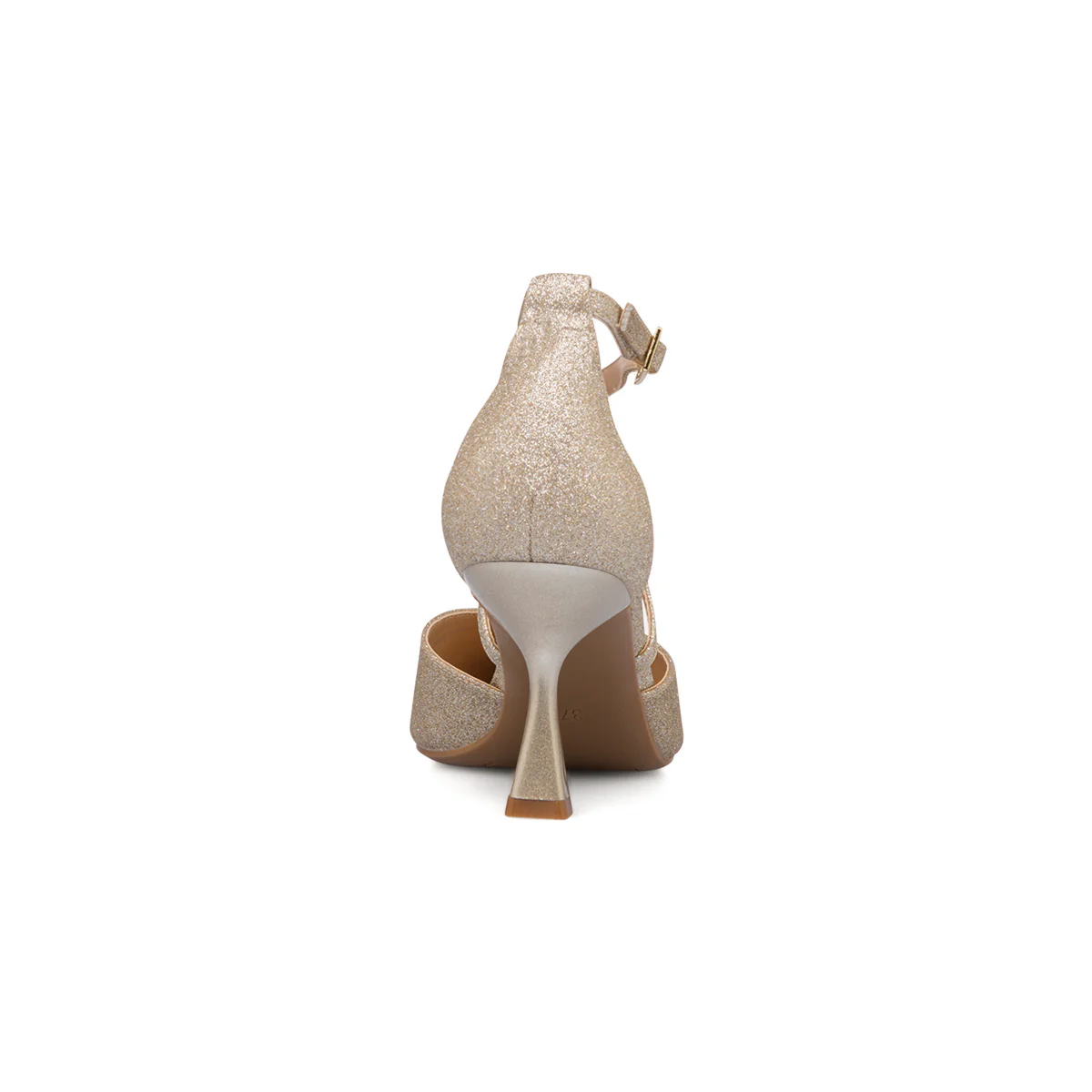Décolleté gioiello oro glitter da donna con tacco a campana 7,5 cm Lora Ferres - Image 7