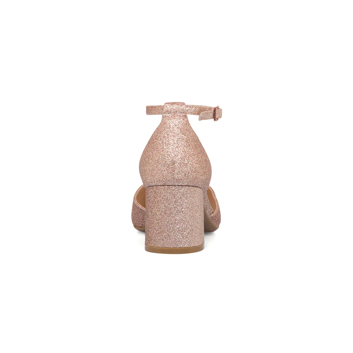 Décolleté gioiello oro rosa glitterate con tacco a blocco 6 cm Lora Ferres - Image 4