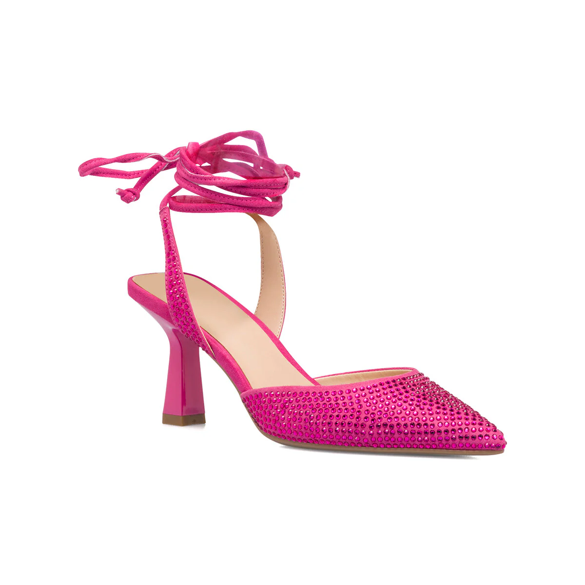 Décolleté gioiello slingback alla schiava fucsia con laccetti alla caviglia Lora Ferres - Image 6