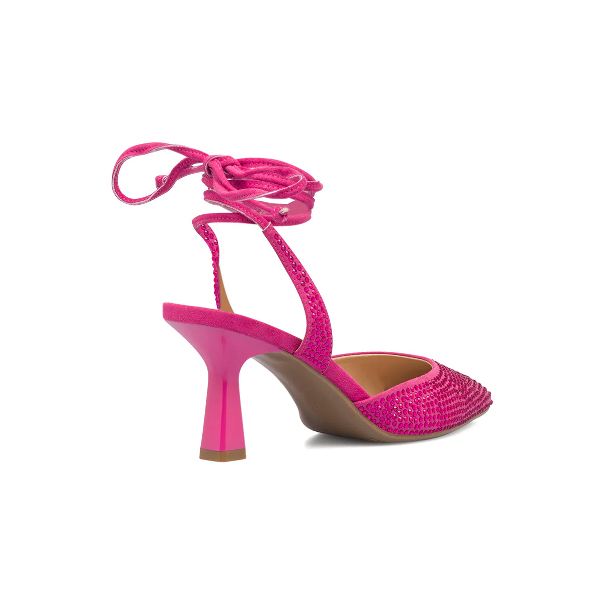 Décolleté gioiello slingback alla schiava fucsia con laccetti alla caviglia Lora Ferres - Image 7