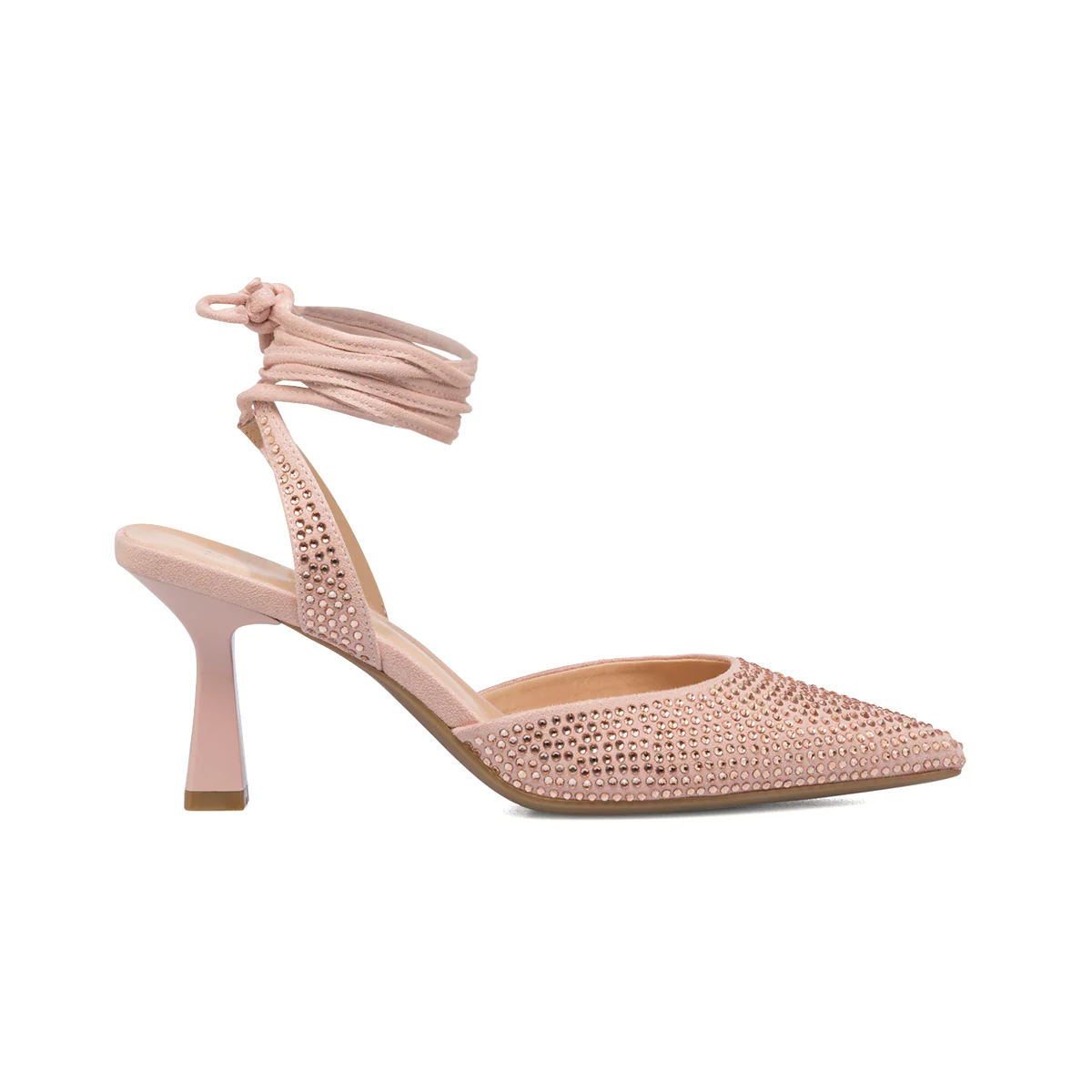 Décolleté gioiello slingback alla schiava rosa con laccetti alla caviglia Lora Ferres - Image 4