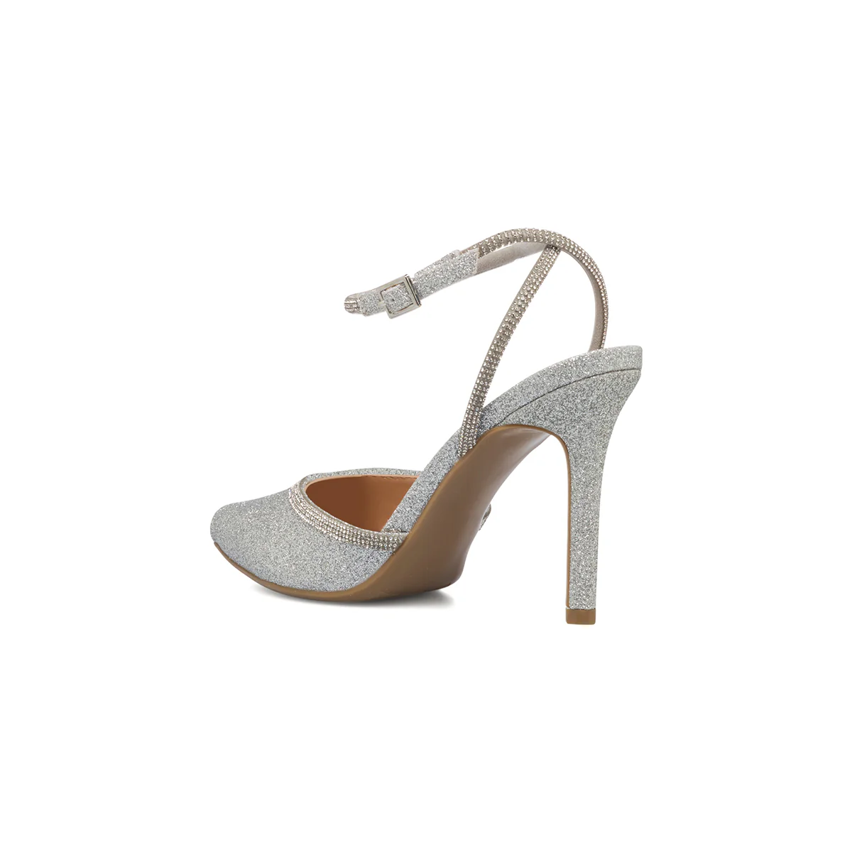 Décolleté gioiello slingback argento con strass Lora Ferres - Image 6