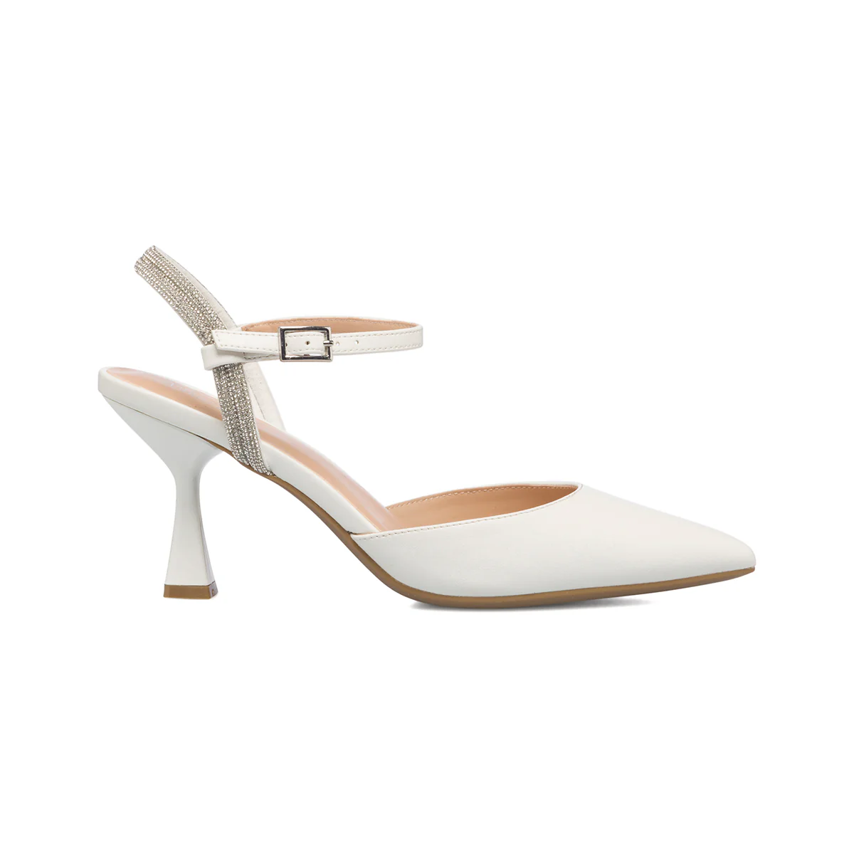 Décolleté gioiello slingback bianche con strass Lora Ferres - Image 4