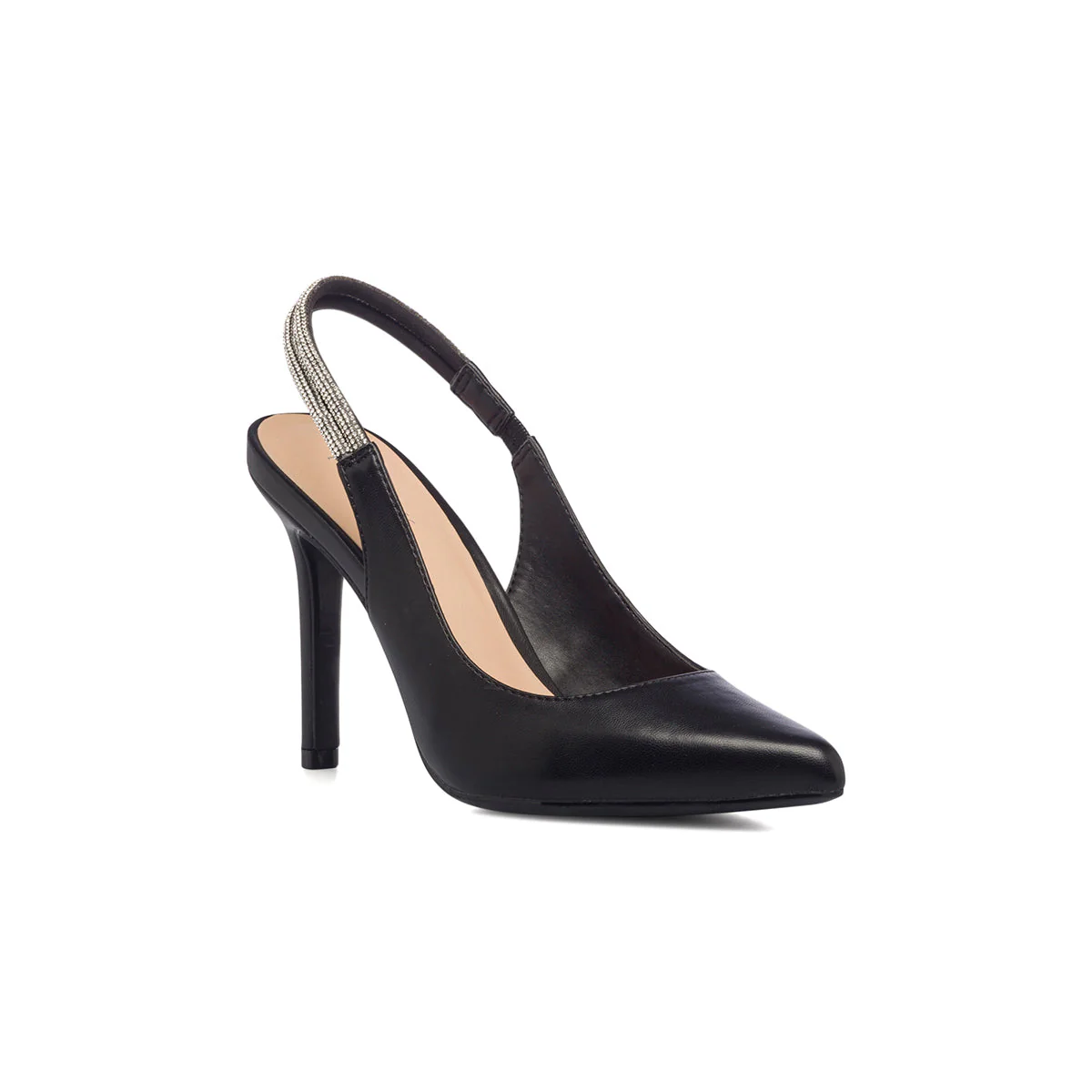 Décolleté gioiello slingback nere con strass Lora Ferres - Image 5