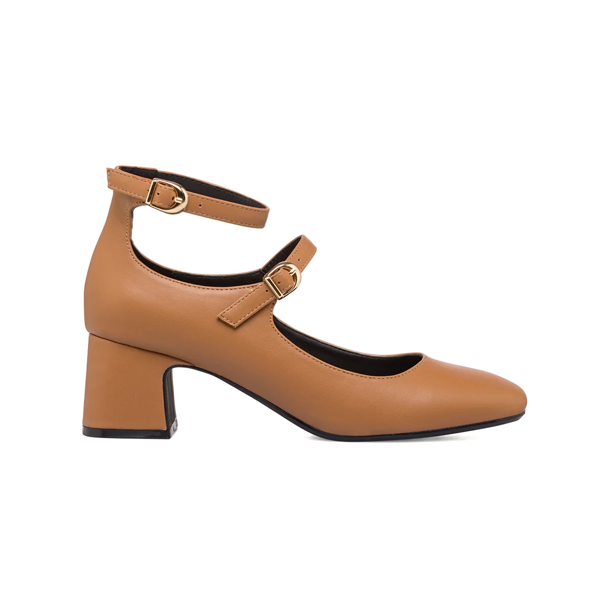 Décolleté Mary Jane marroni con cinturini e tacco a blocco 5,5 cm Lora Ferres - Image 4