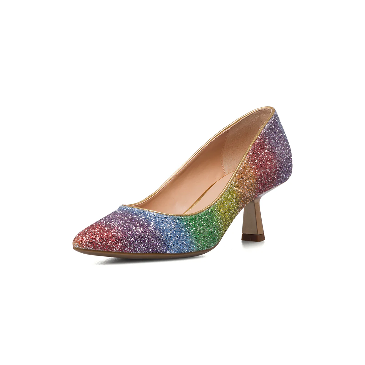 Décolleté arcobaleno glitterate con tacco 5 cm Lora Ferres - Image 7