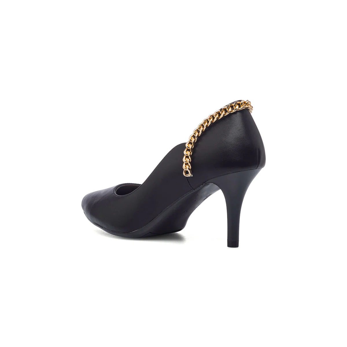 Décolleté nere con catenina oro e tacco 7 cm Lora Ferres - Image 3
