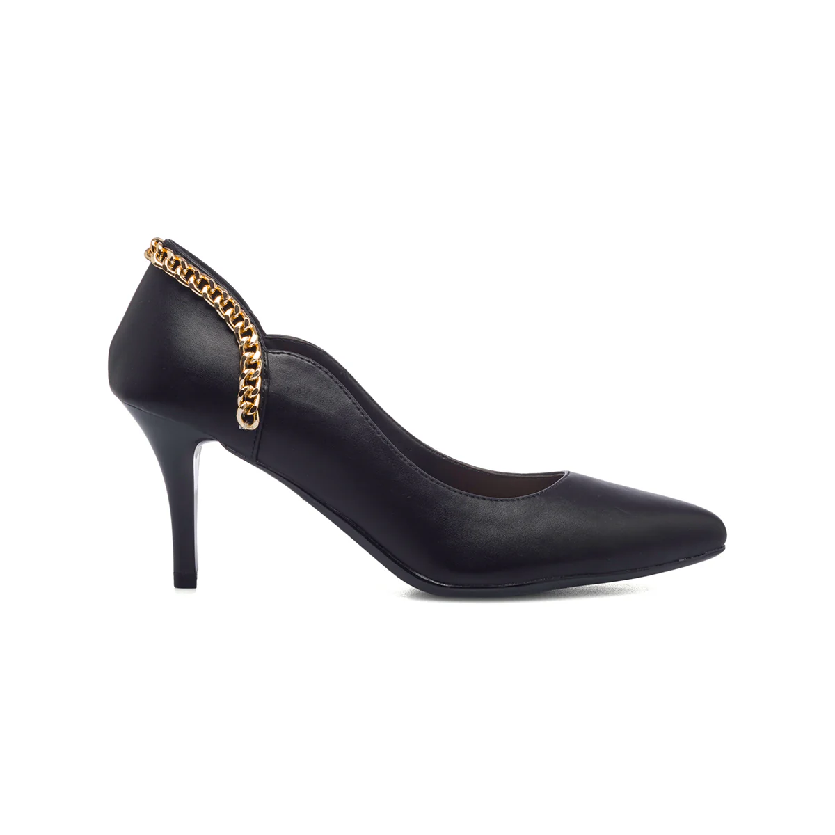 Décolleté nere con catenina oro e tacco 7 cm Lora Ferres - Image 6
