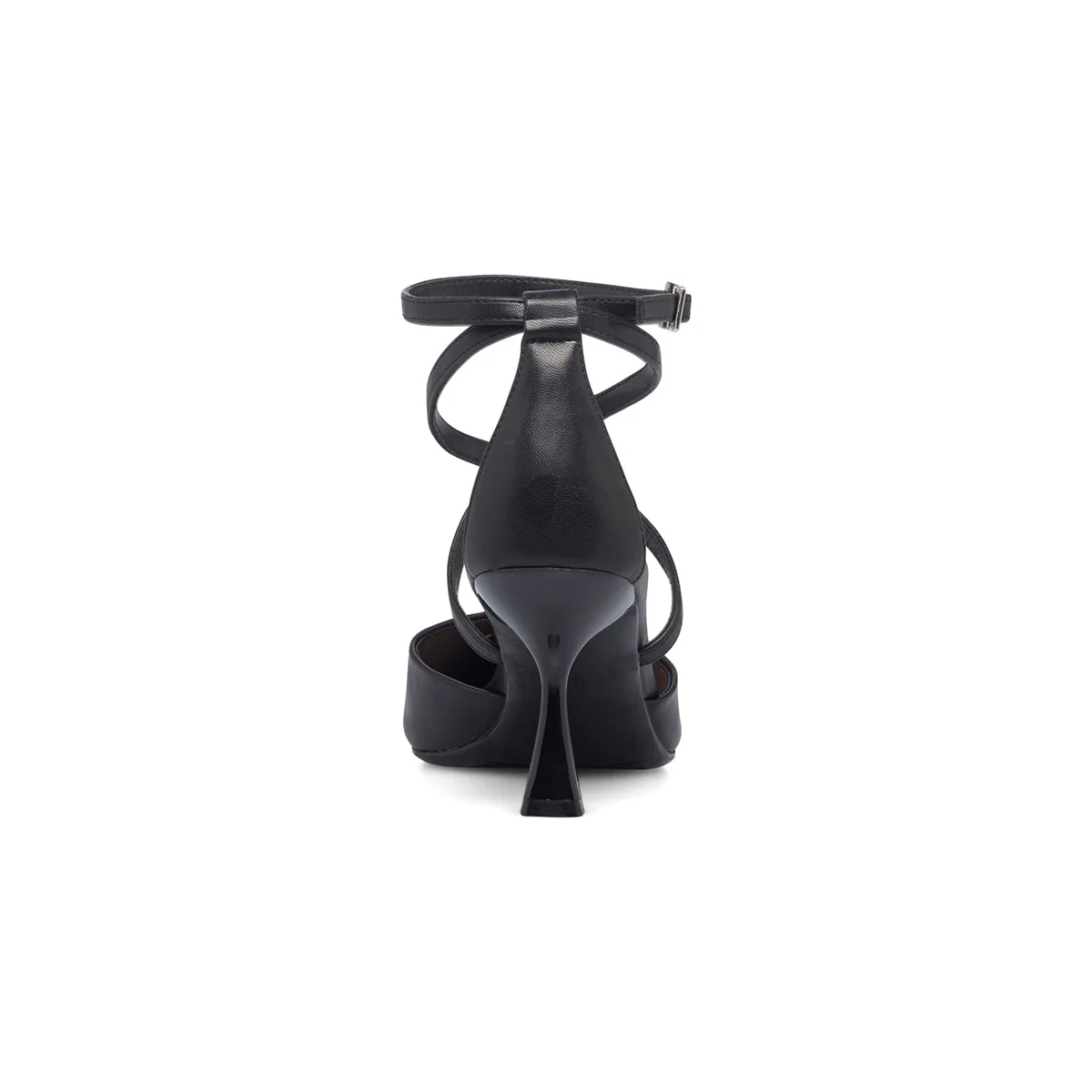 Décolleté nere con cinturini incrociati e tacco a rocchetto 7 cm Lora Ferres - Image 7