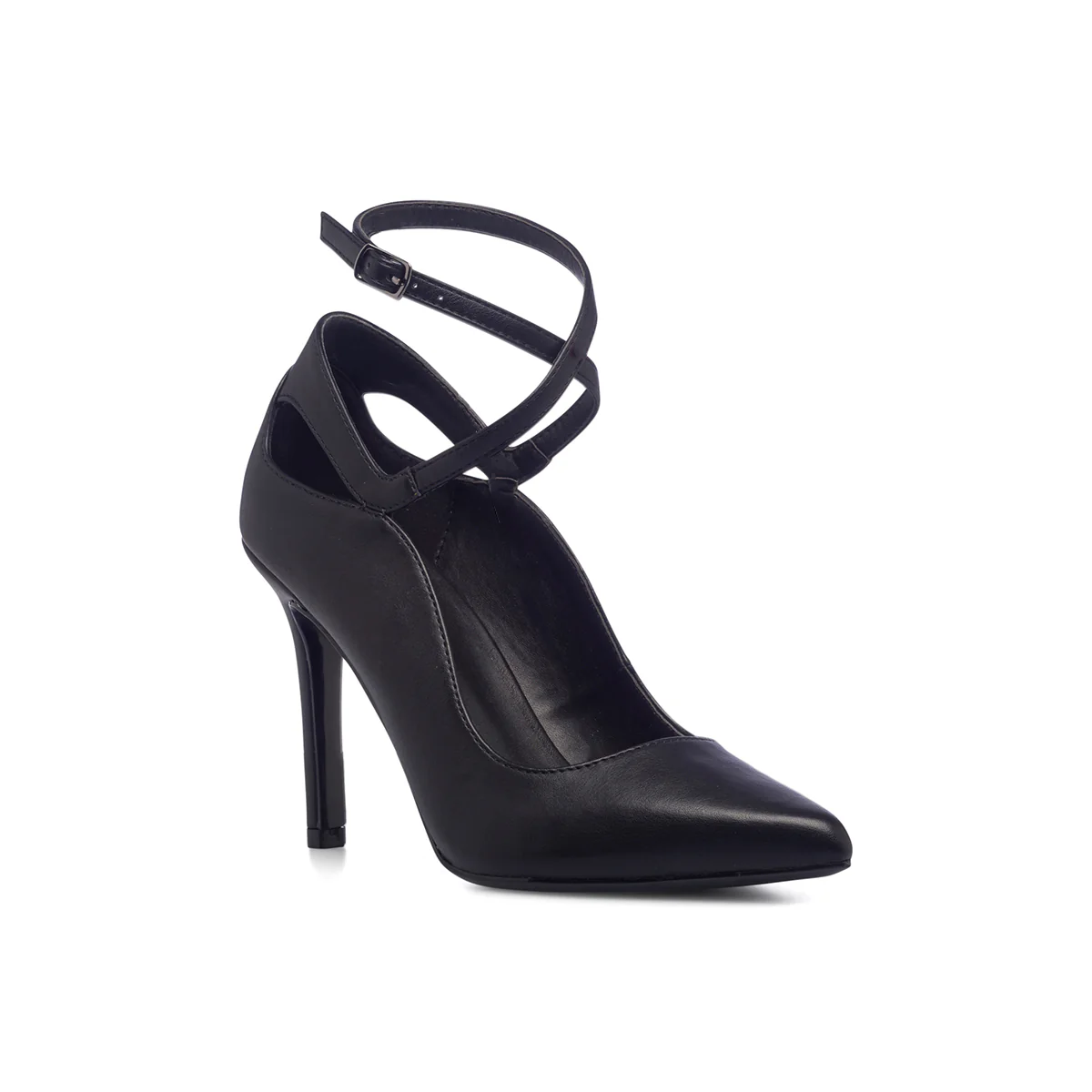 Décolleté nere con cinturino incrociato e tacco a stiletto 9 cm Lora Ferres - Image 2