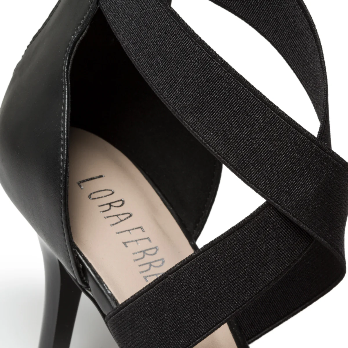 Décolleté nere con fasce elastiche e tacco 7 cm Lora Ferres - Image 6