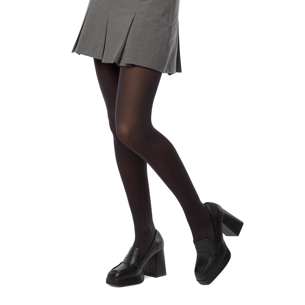 Mocassini neri con punta squadrata e tacco a blocco 9 cm Swish Jeans - Image 3
