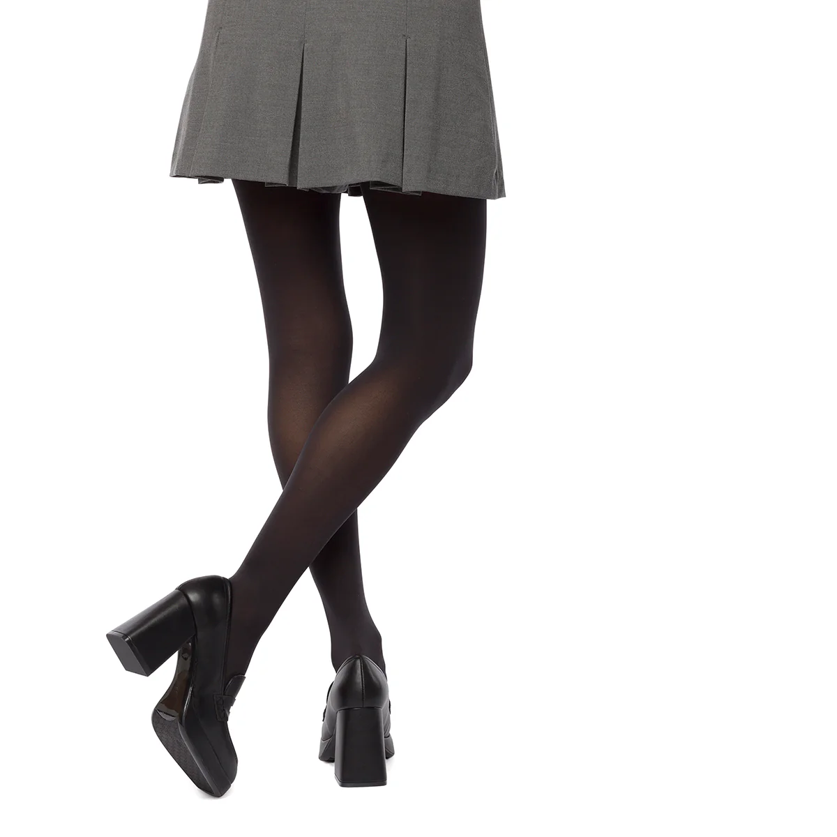Mocassini neri con punta squadrata e tacco a blocco 9 cm Swish Jeans - Image 5